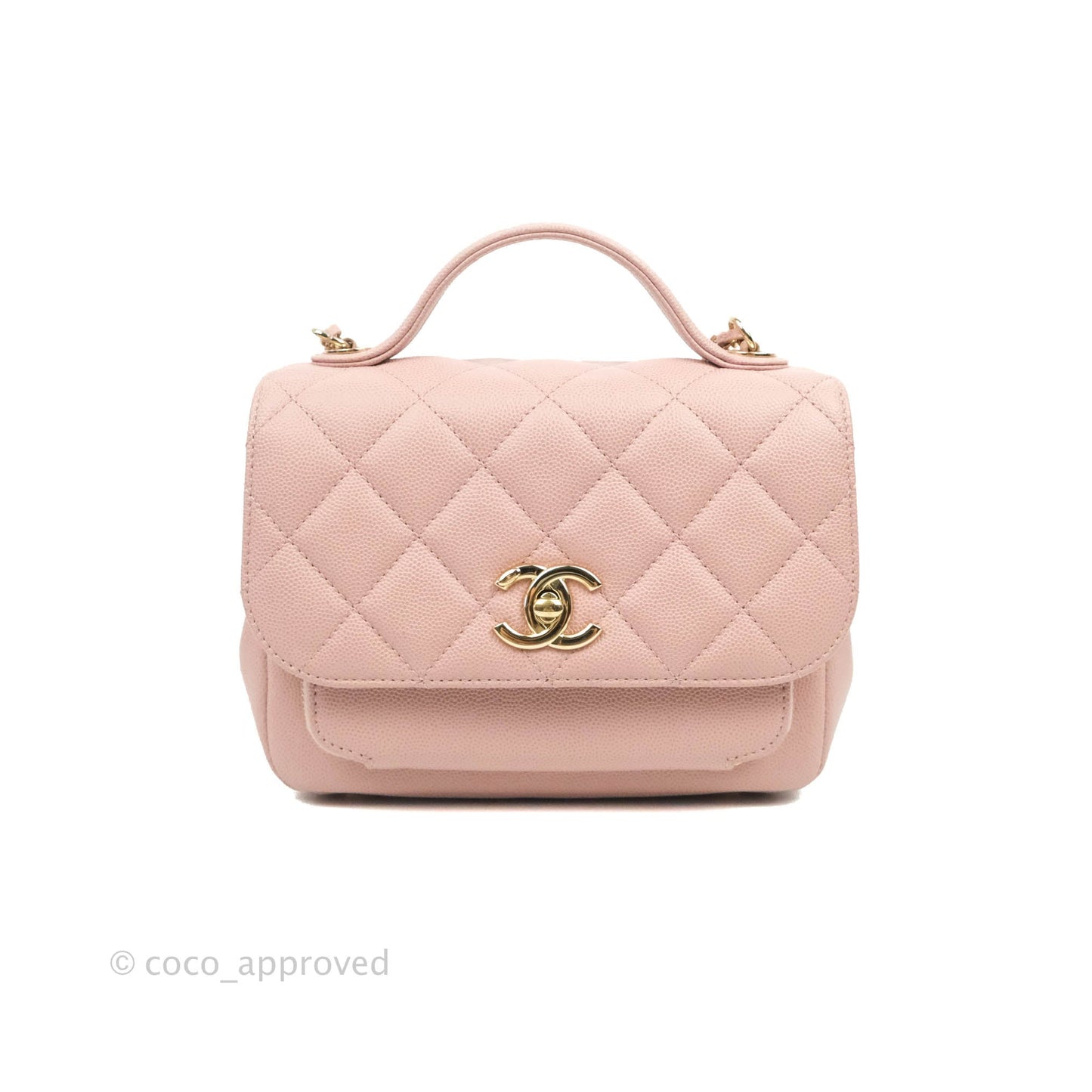 Chanel Quilted Small Business Affinity Flap Pink Caviar Gold Hardware