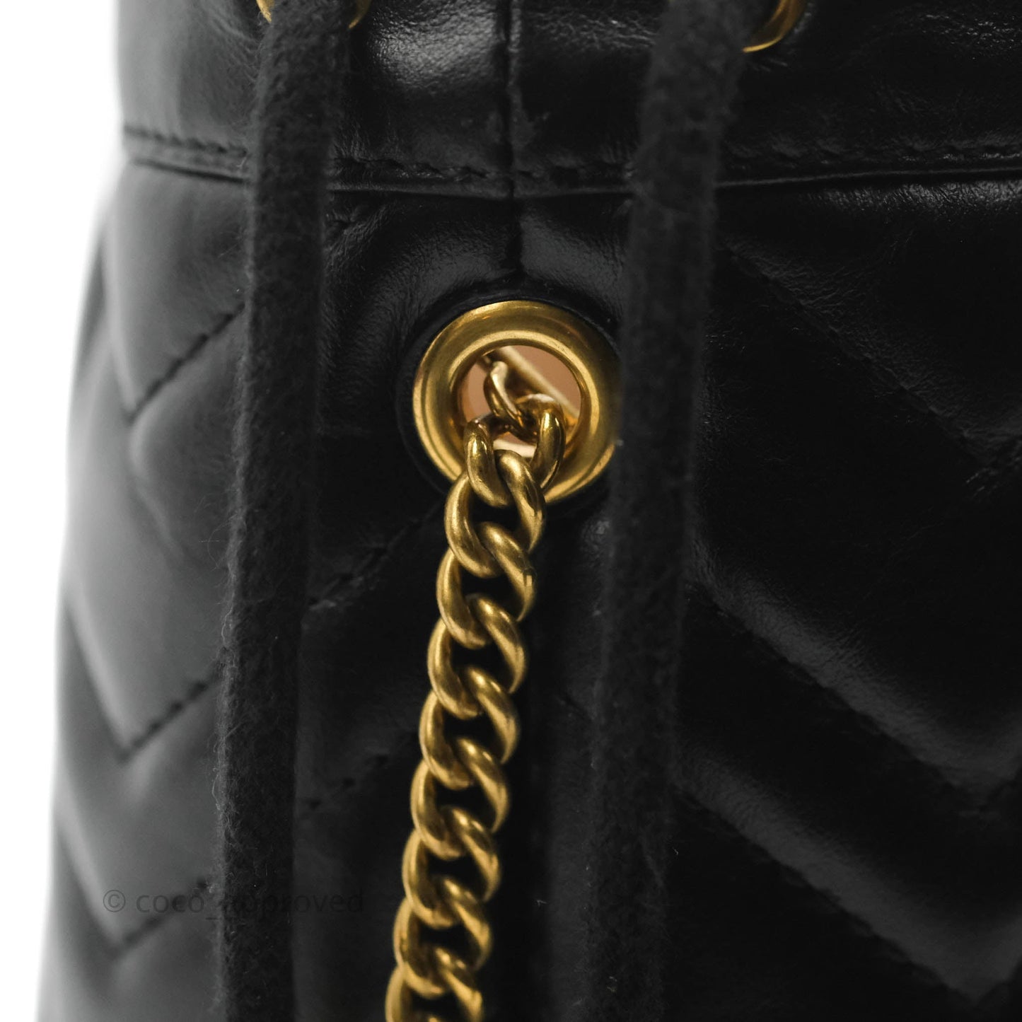 Gucci GG Marmont Mini Leather Bucket Bag Black