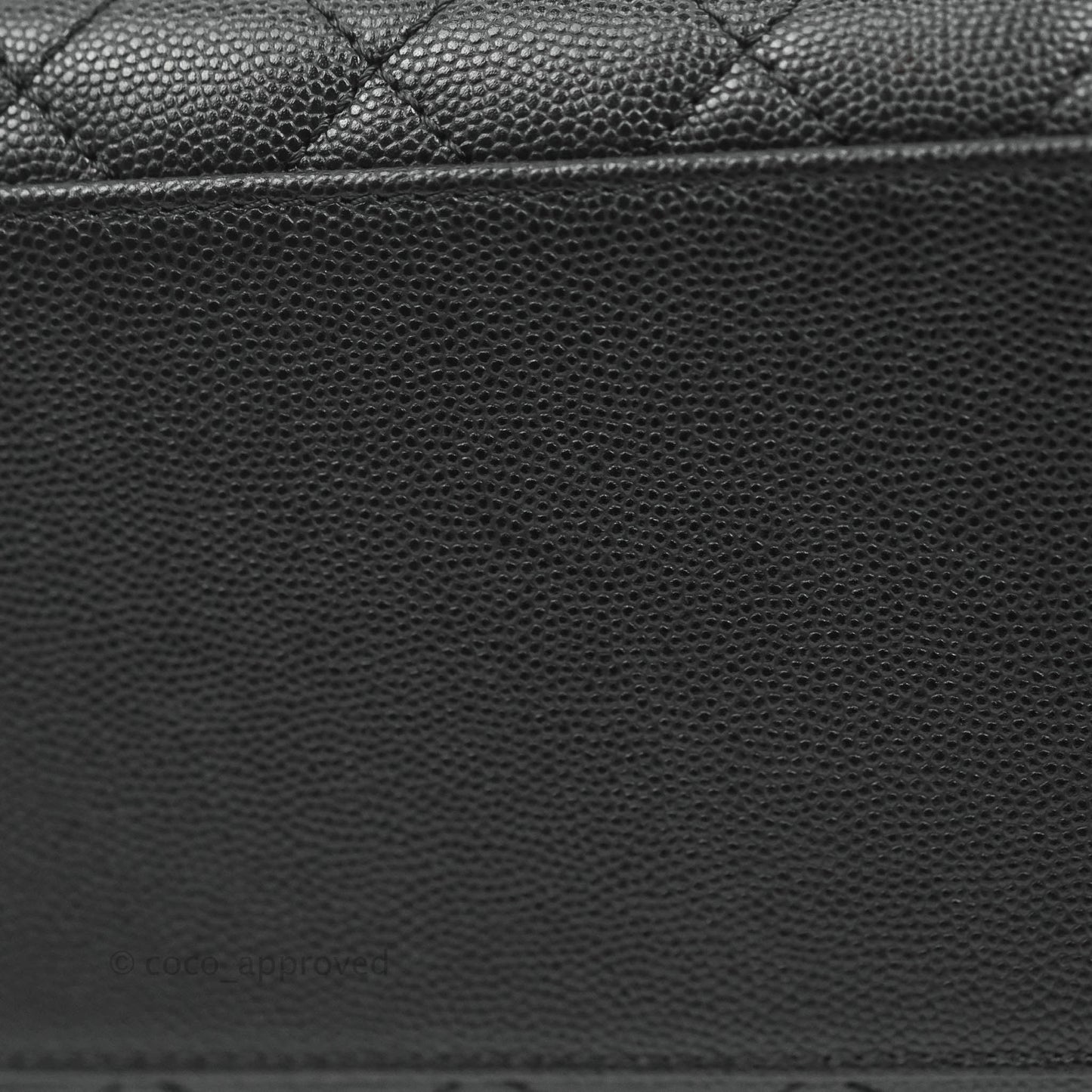 Chanel Medium Coco Handle Quilted Black Caviar Lizard Handle Gold Hardware