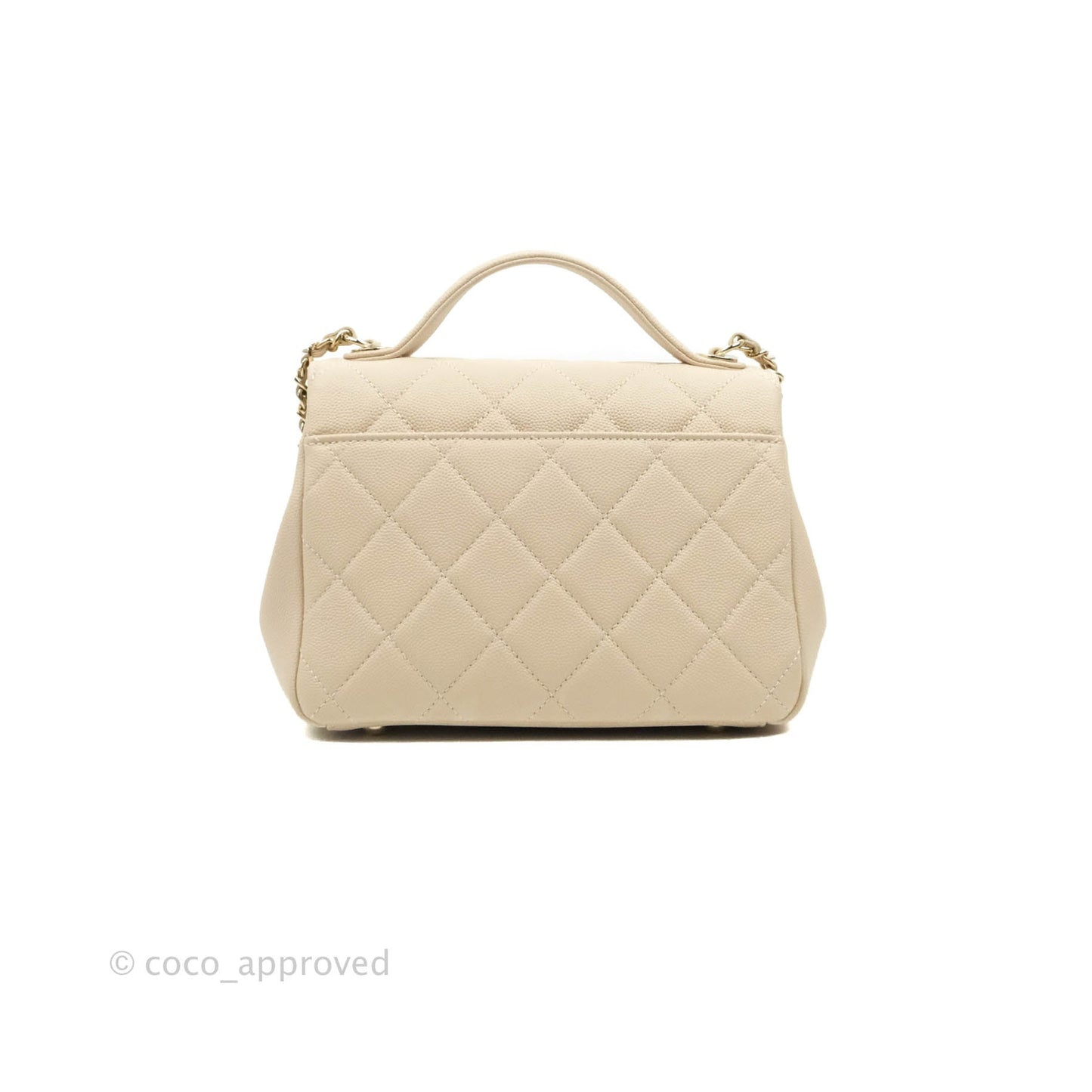 Chanel Quilted Small Business Affinity Flap Light Beige Caviar Gold Hardware
