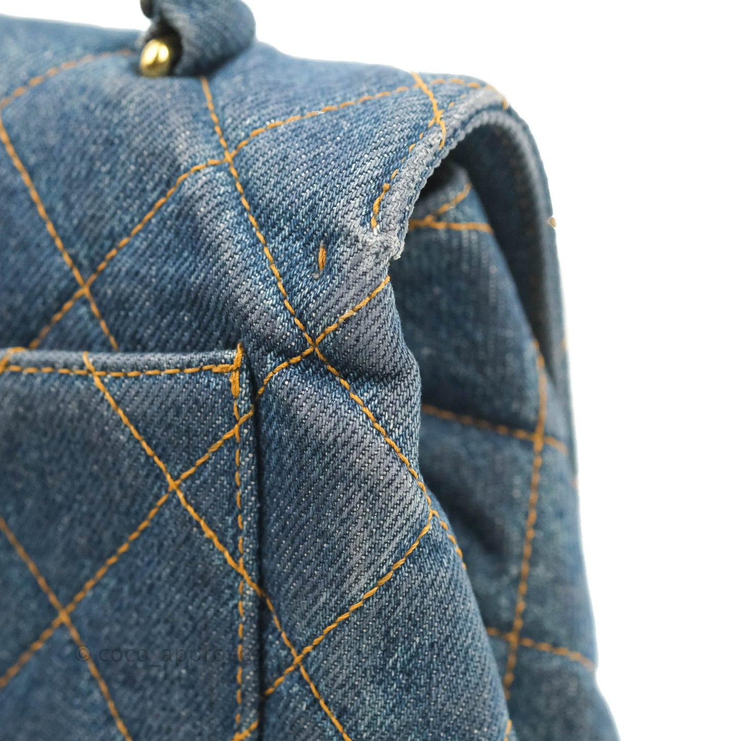 Chanel Vintage Quilted Kelly Bag Denim 24K Gold Hardware