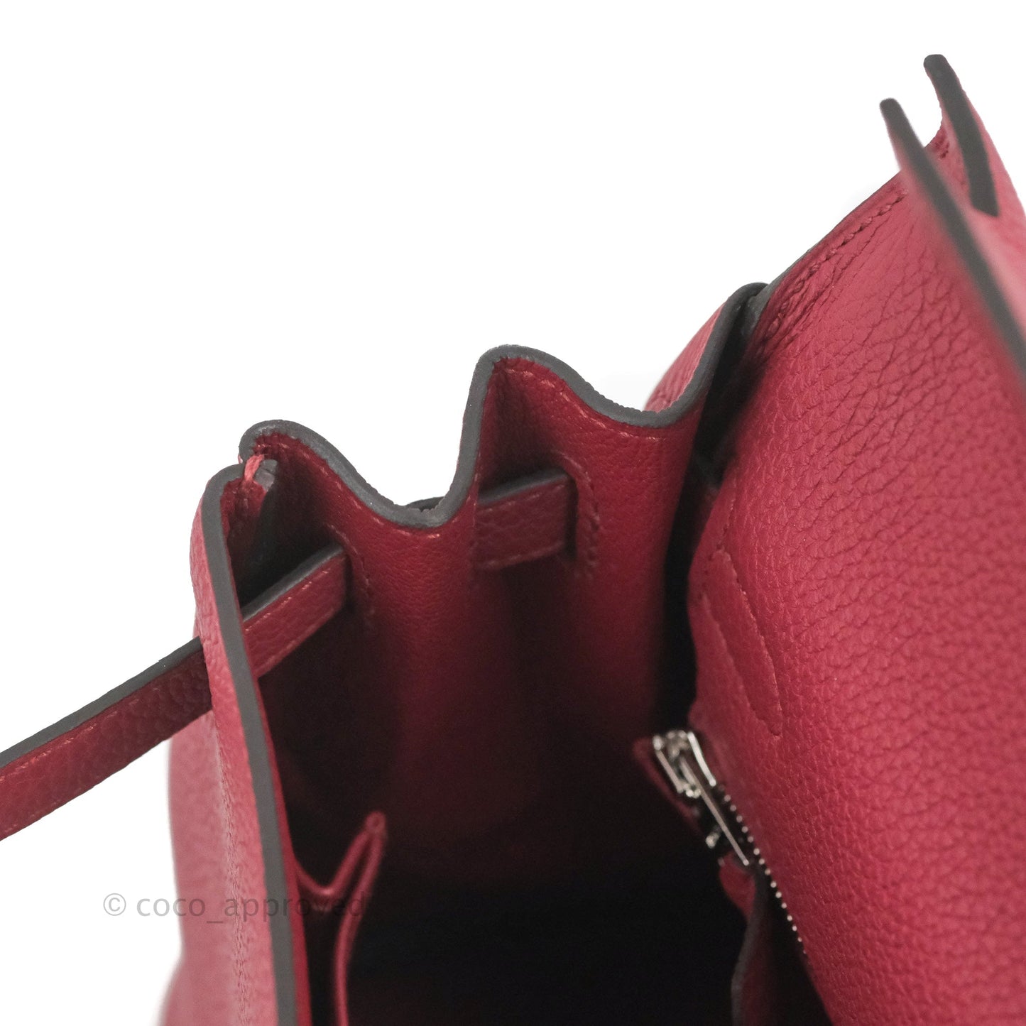 DM/email us to purchase - Hermes Kelly Retourne 25 Togo Rouge Grenat K1 Palladium Hardware