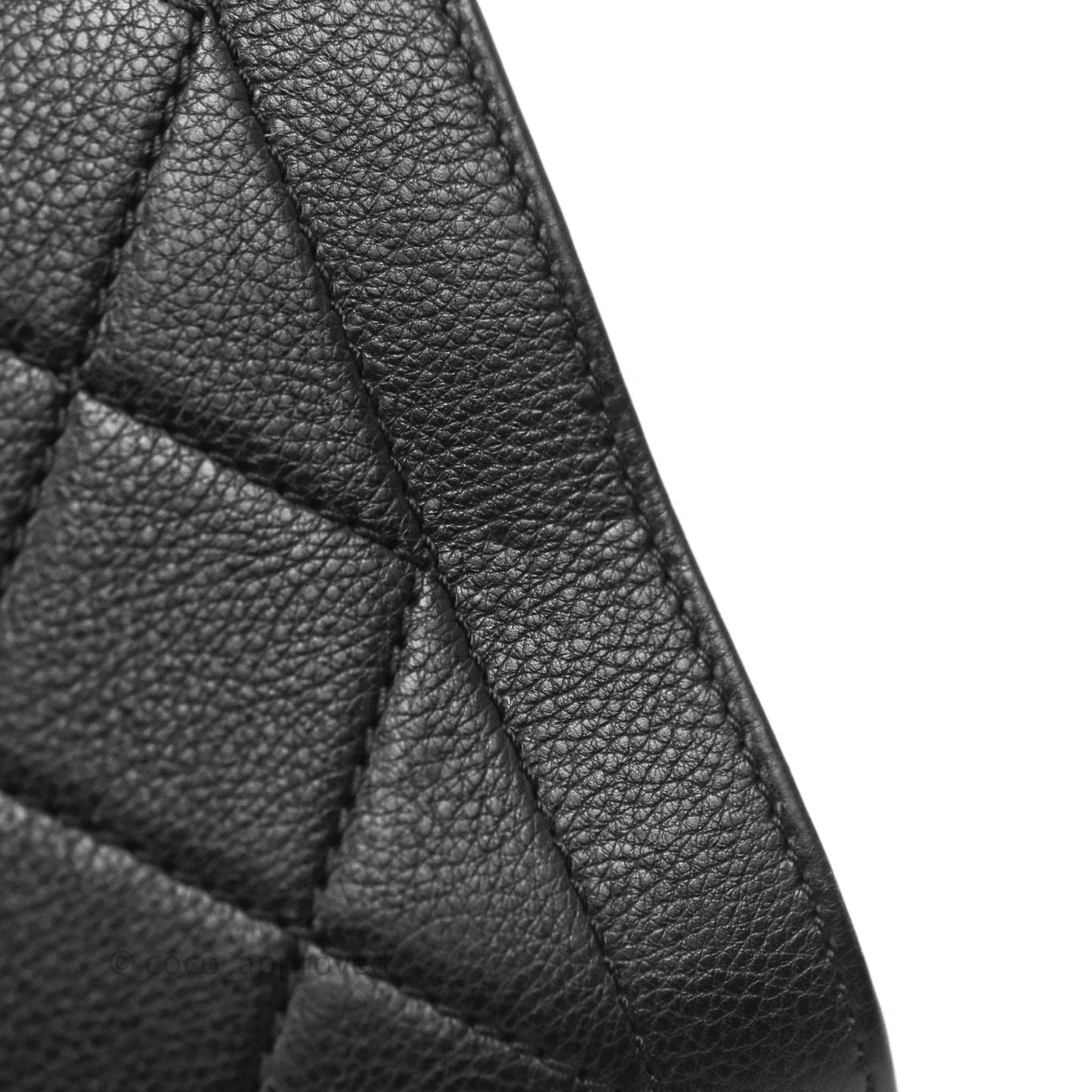 Chanel Quilted Small Label Click Flap Bag Black Grained Calfskin Gold Hardware