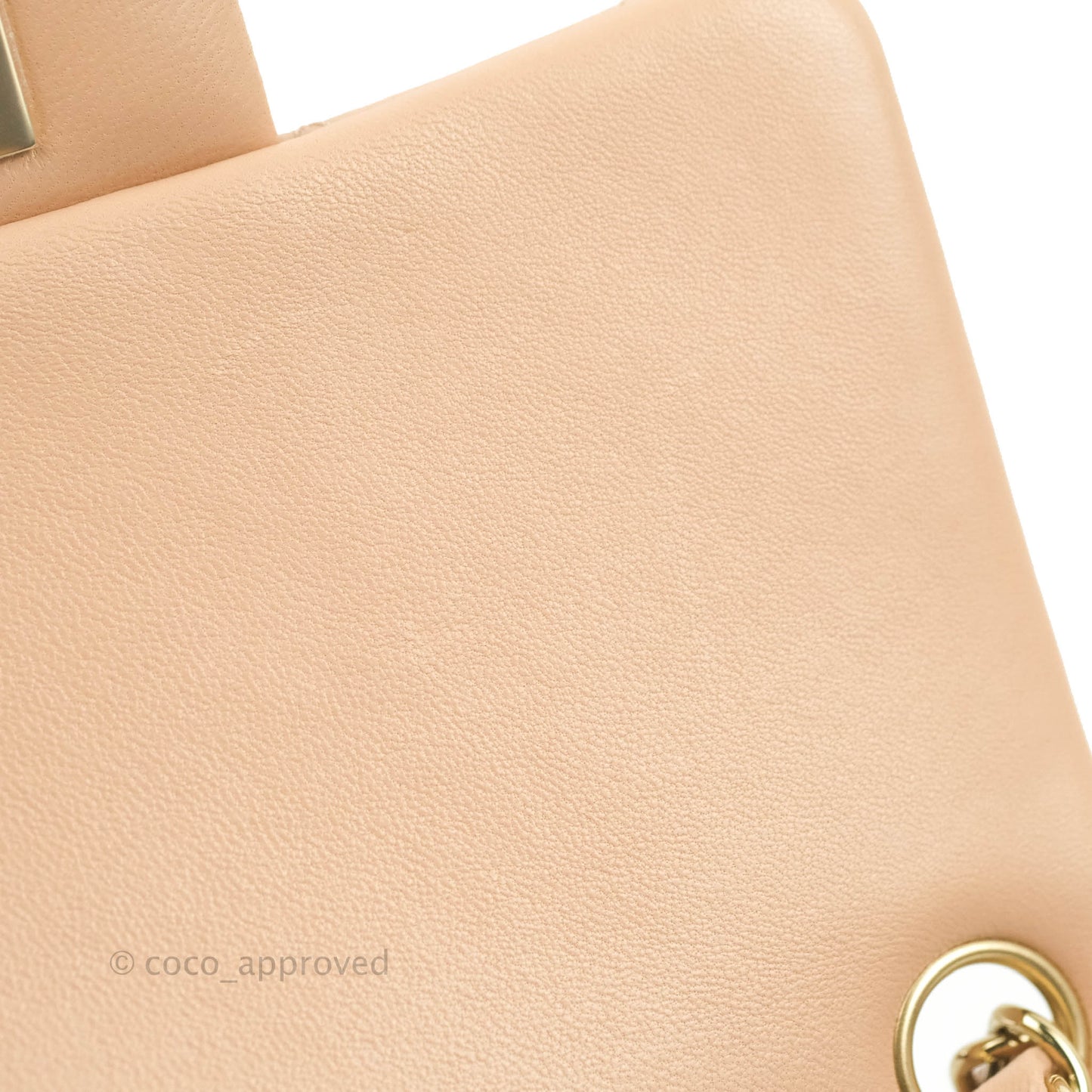 Chanel Mini Square Beige Lambskin Gold Hardware 21A