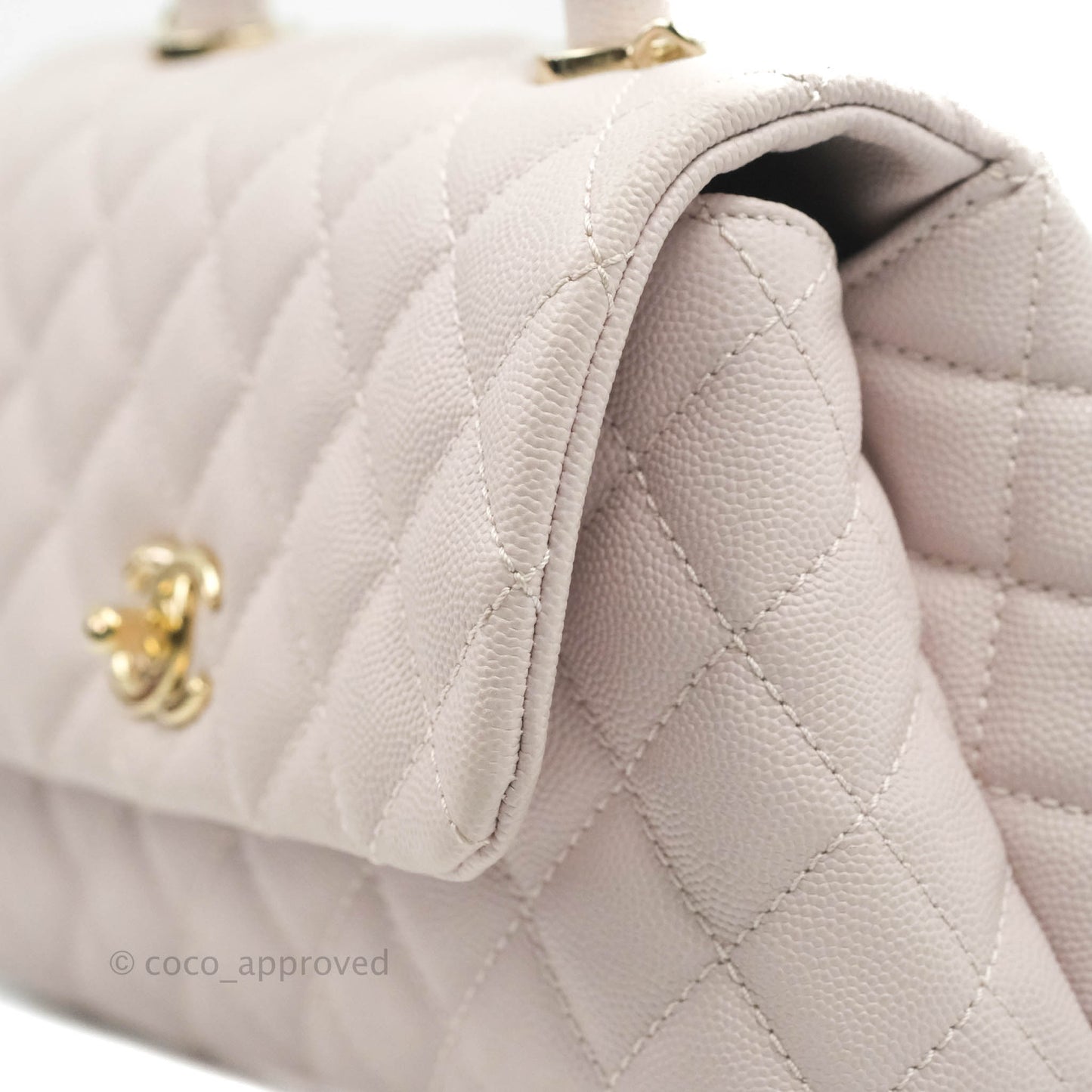Chanel Small Coco Handle Light Lilac Pink Caviar Gold Hardware