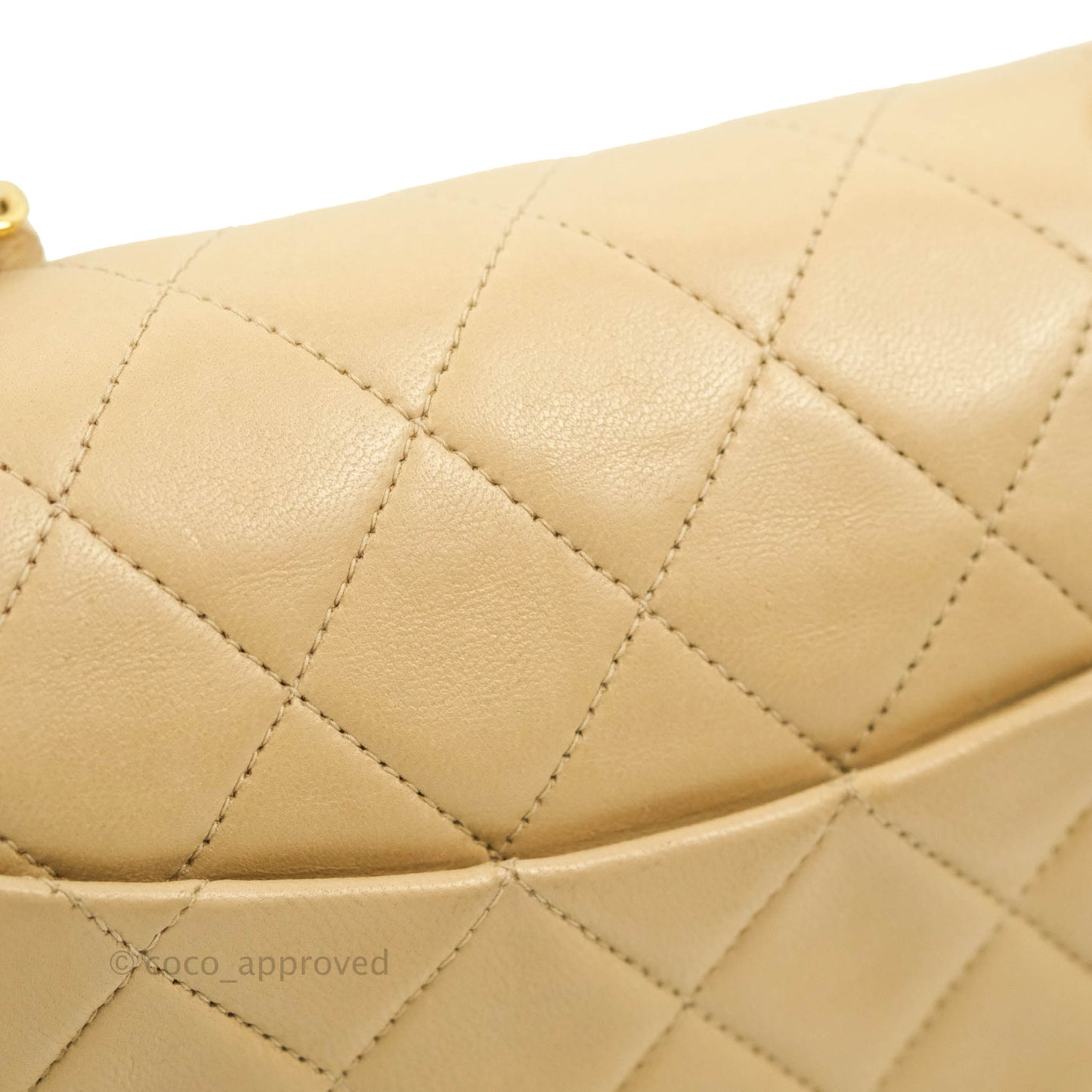 Chanel Vintage Mini Square Beige Lambskin 24K Gold Hardware