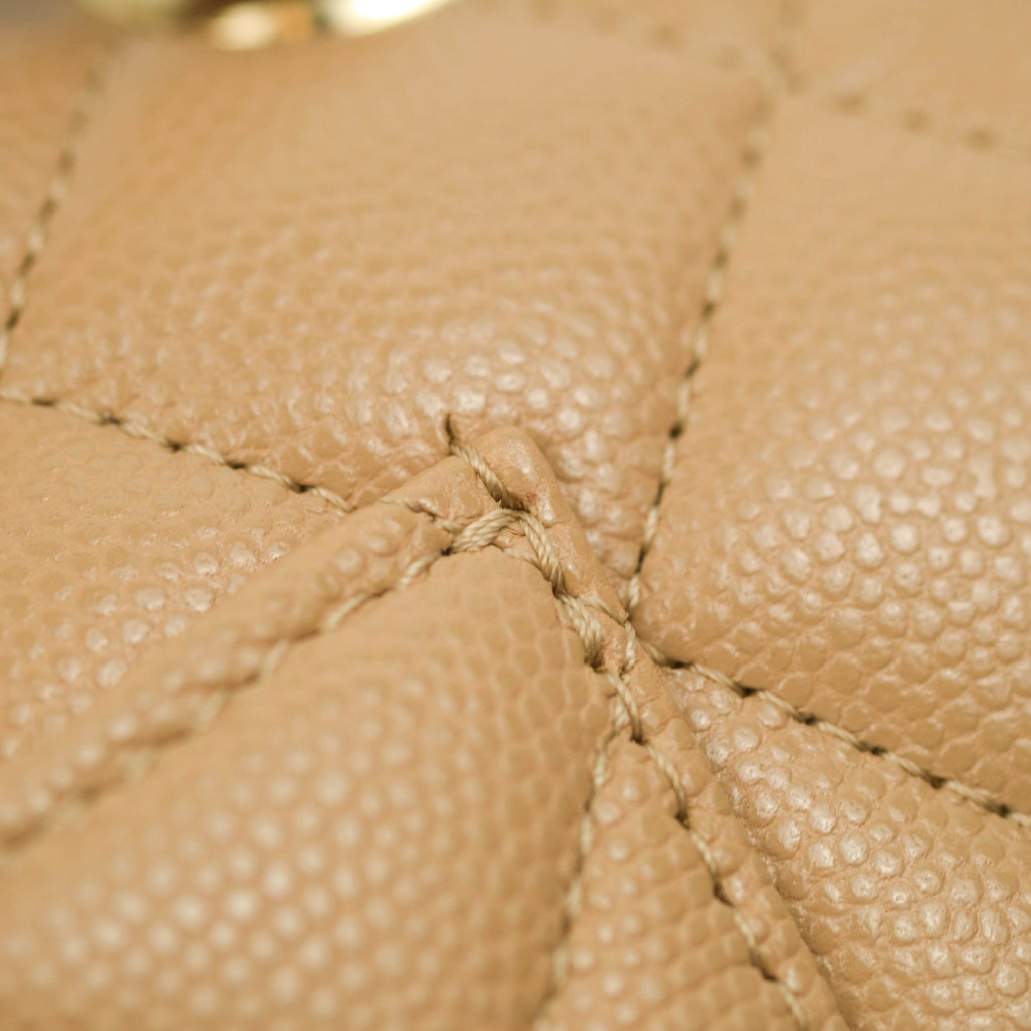 Chanel Classic M/L Medium Double Flap Dark Beige Caviar Gold Hardware 19B