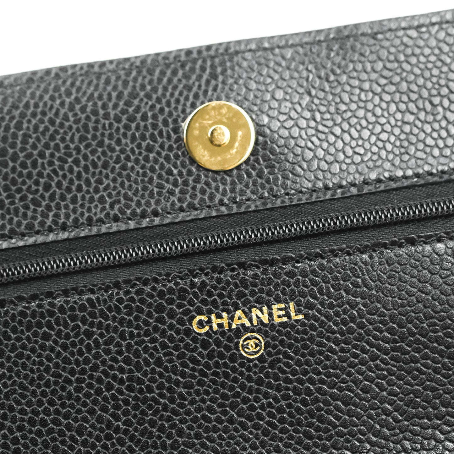 Chanel Quilted Classic WOC Black Caviar Gold Hardware