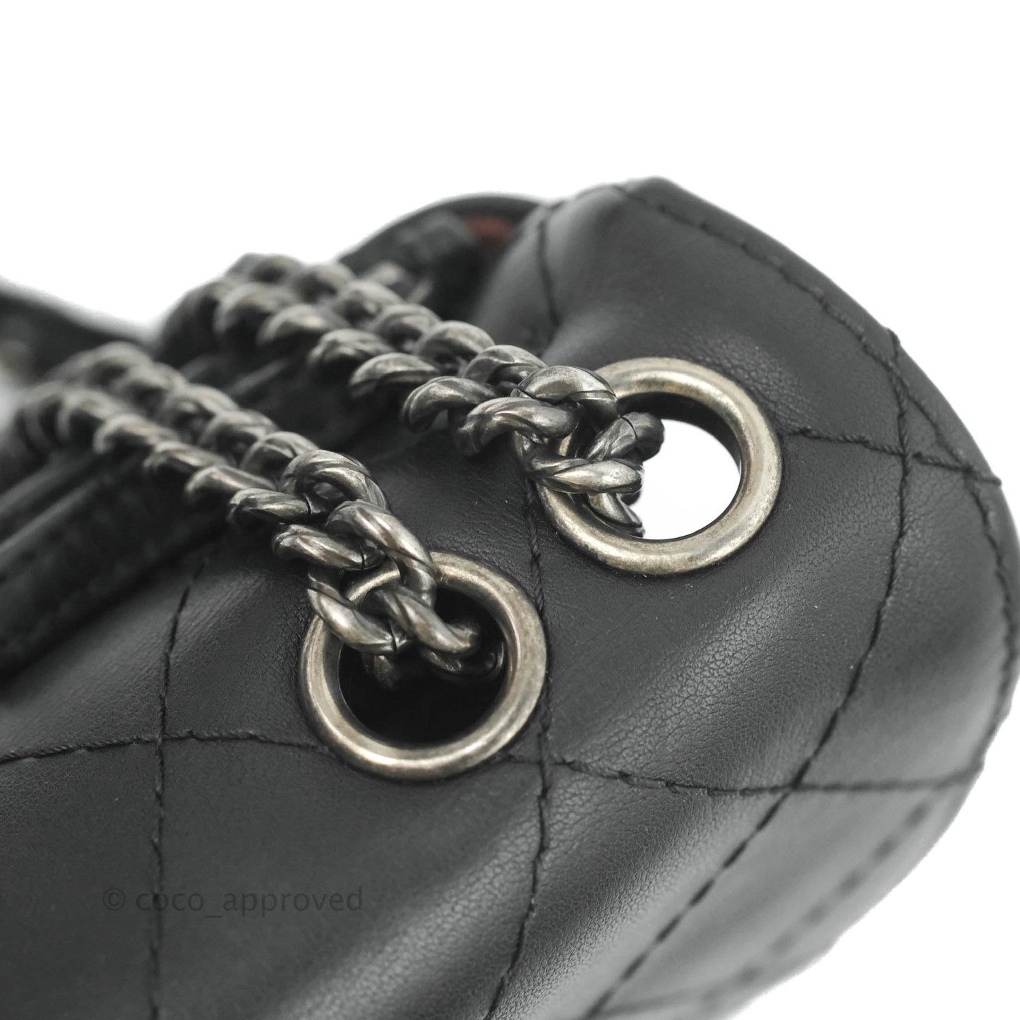 Chanel Flat Quilted Small Messenger Bag Black Calfskin Ruthenium Hardware