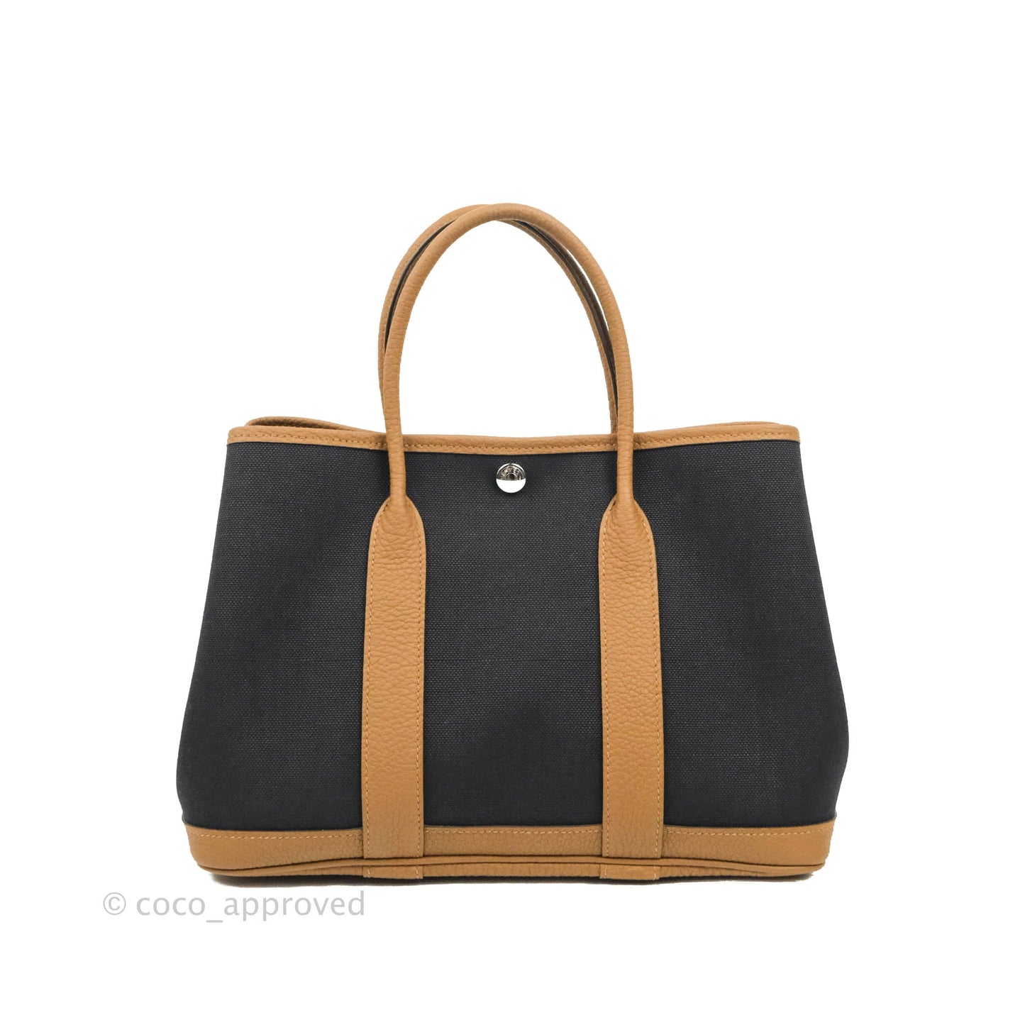 Hermès Garden Party 30 Black Canvas Alezan Negonda