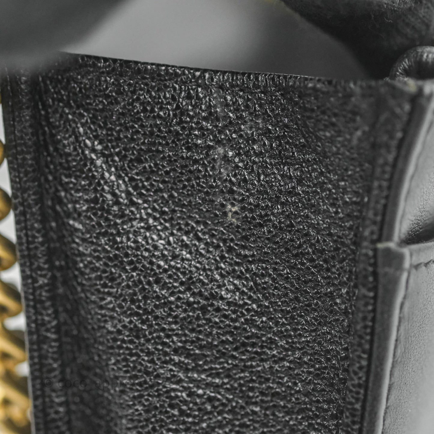 Chanel Quilted Boy Wallet on Chain WOC Black Caviar Aged Gold Hardware