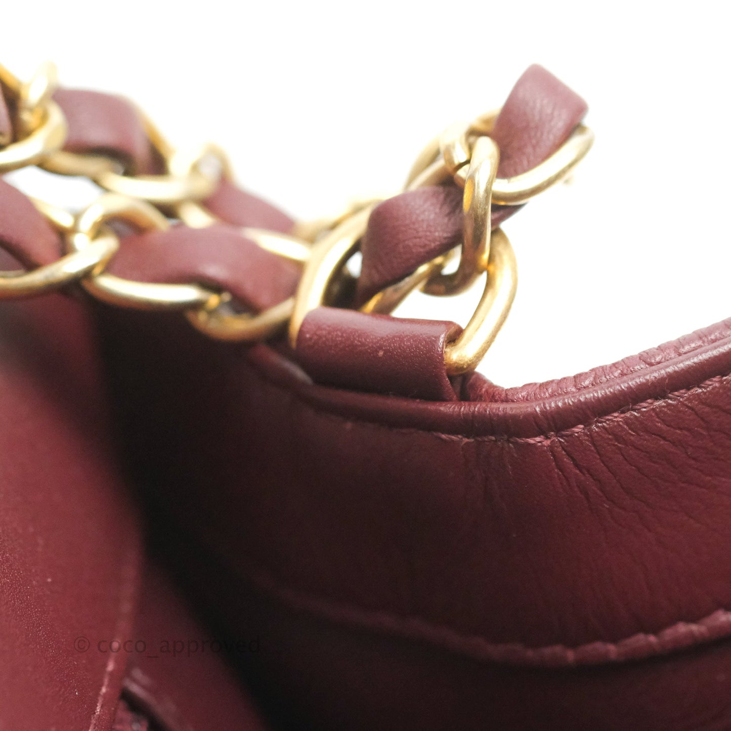 Chanel Quilted Medium CC Filigree Flap Burgundy Black Caviar