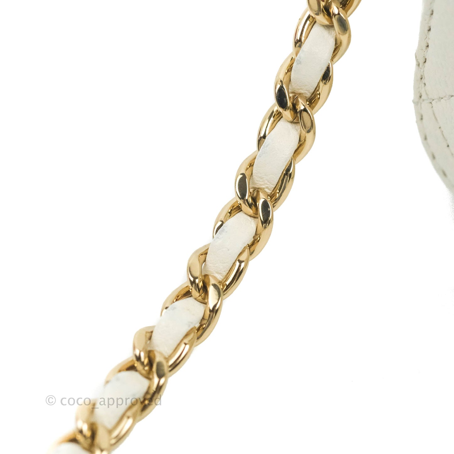 Chanel Quilted Top Handle Vanity White Caviar Gold Hardware