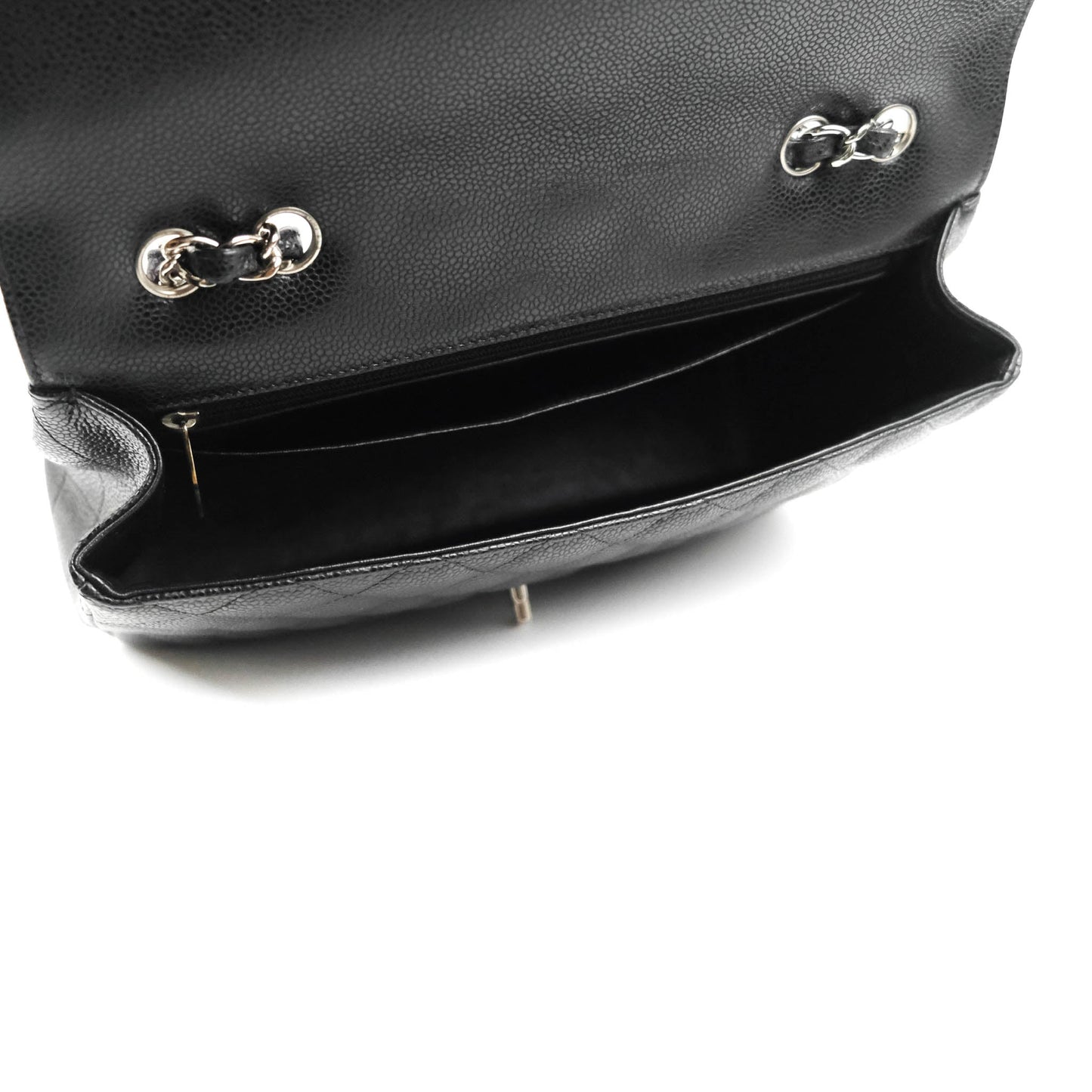 Chanel Jumbo Single Flap Black Caviar Silver Hardware