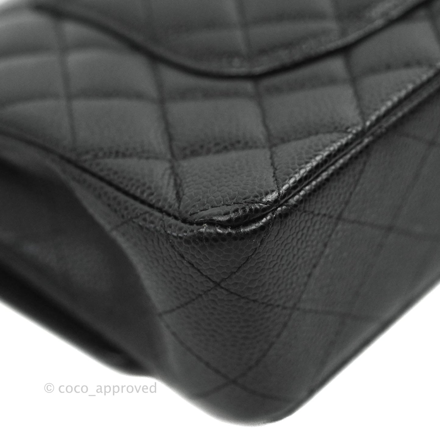 Chanel Classic Double Flap M/L Black Caviar Silver Hardware
