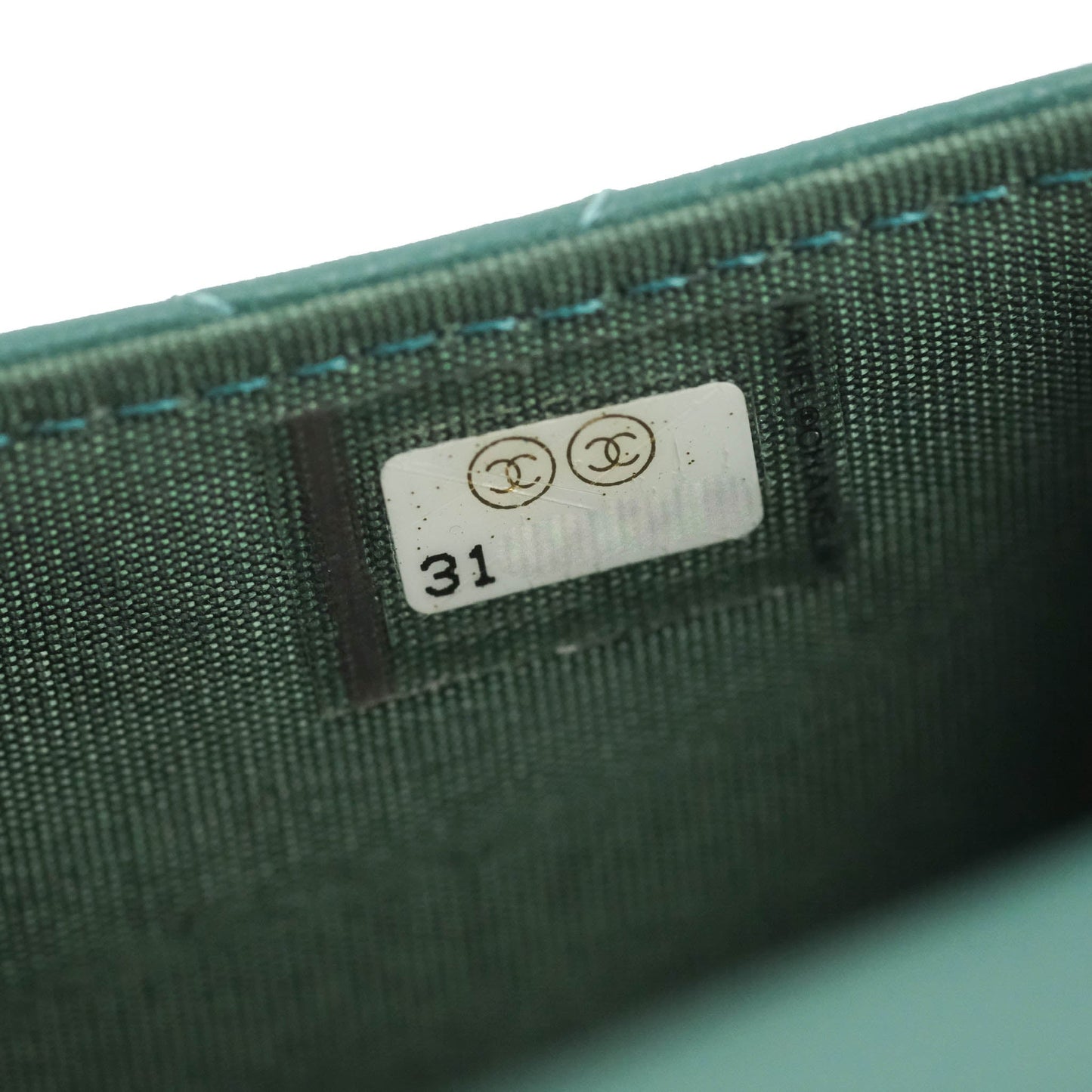 Chanel Mini Handle Flap Coin Purse With Chain Green Lambskin Gold Hardware