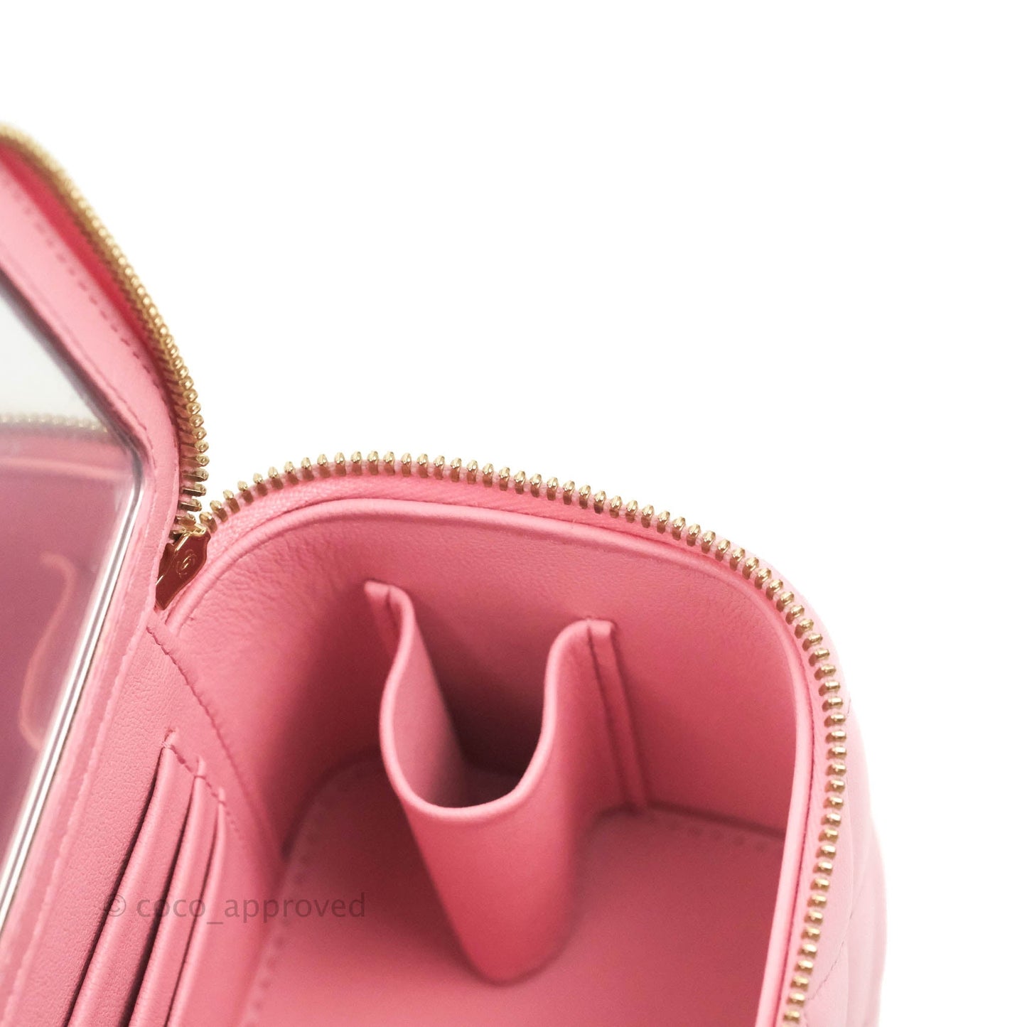 Chanel Vanity Rectangular with Top Handle Pick Me Up Pink Lambskin Aged Gold Hardware 22S
