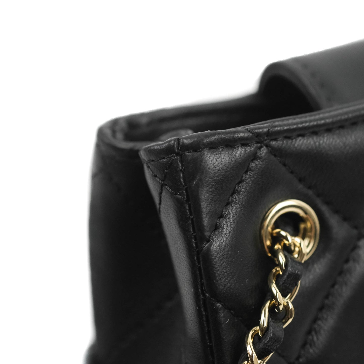 Chanel Mini Clutch With Chain Black Lambskin Gold Hardware 22C