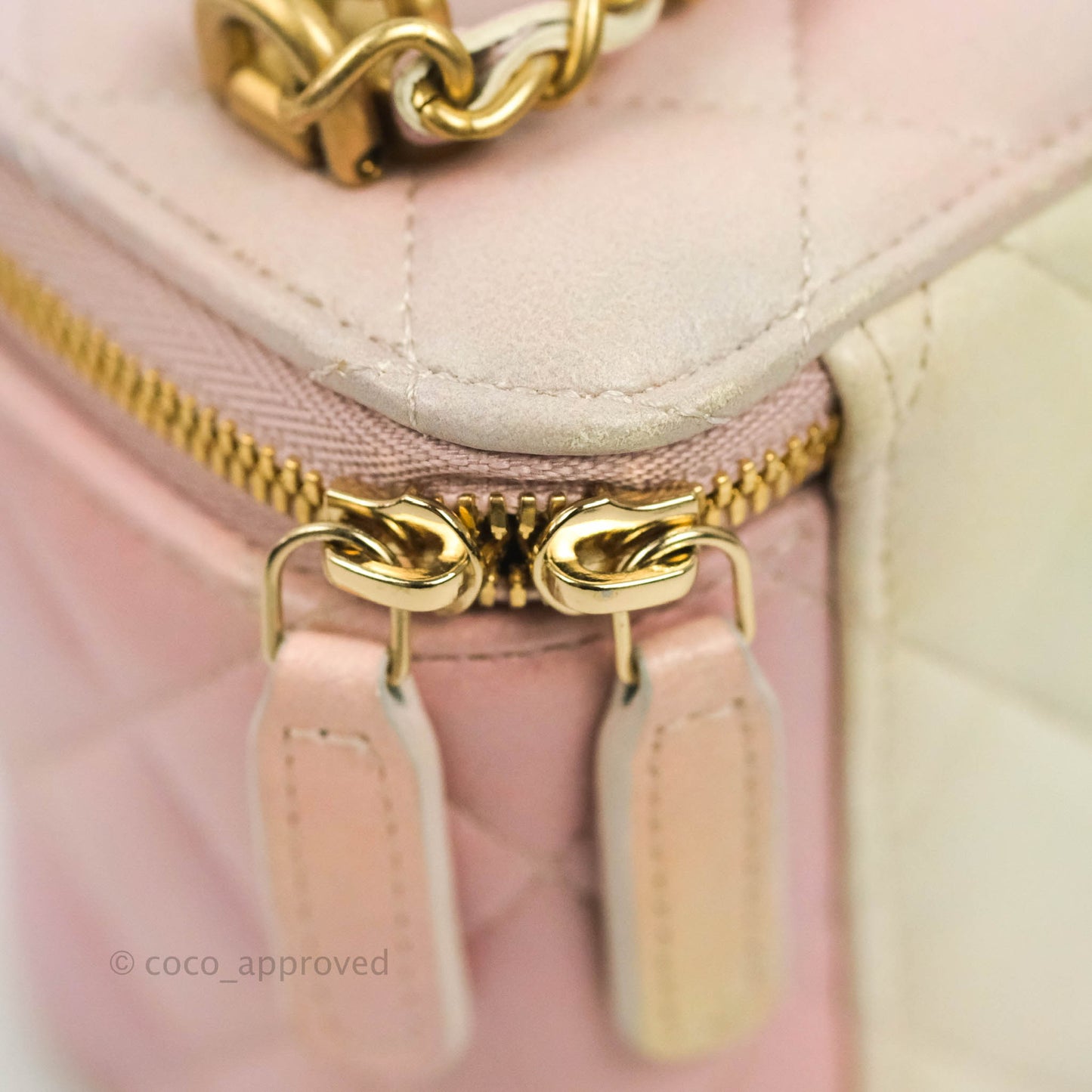 Chanel Mini Top Handle Vanity With Chain Rainbow Lambskin Aged Gold Hardware