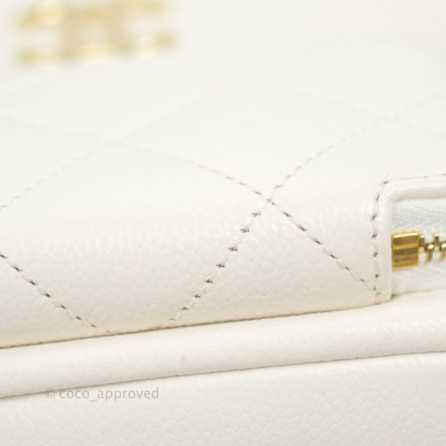 Chanel Business Affinity Drawstring Bucket Bag White Caviar Gold Hardware
