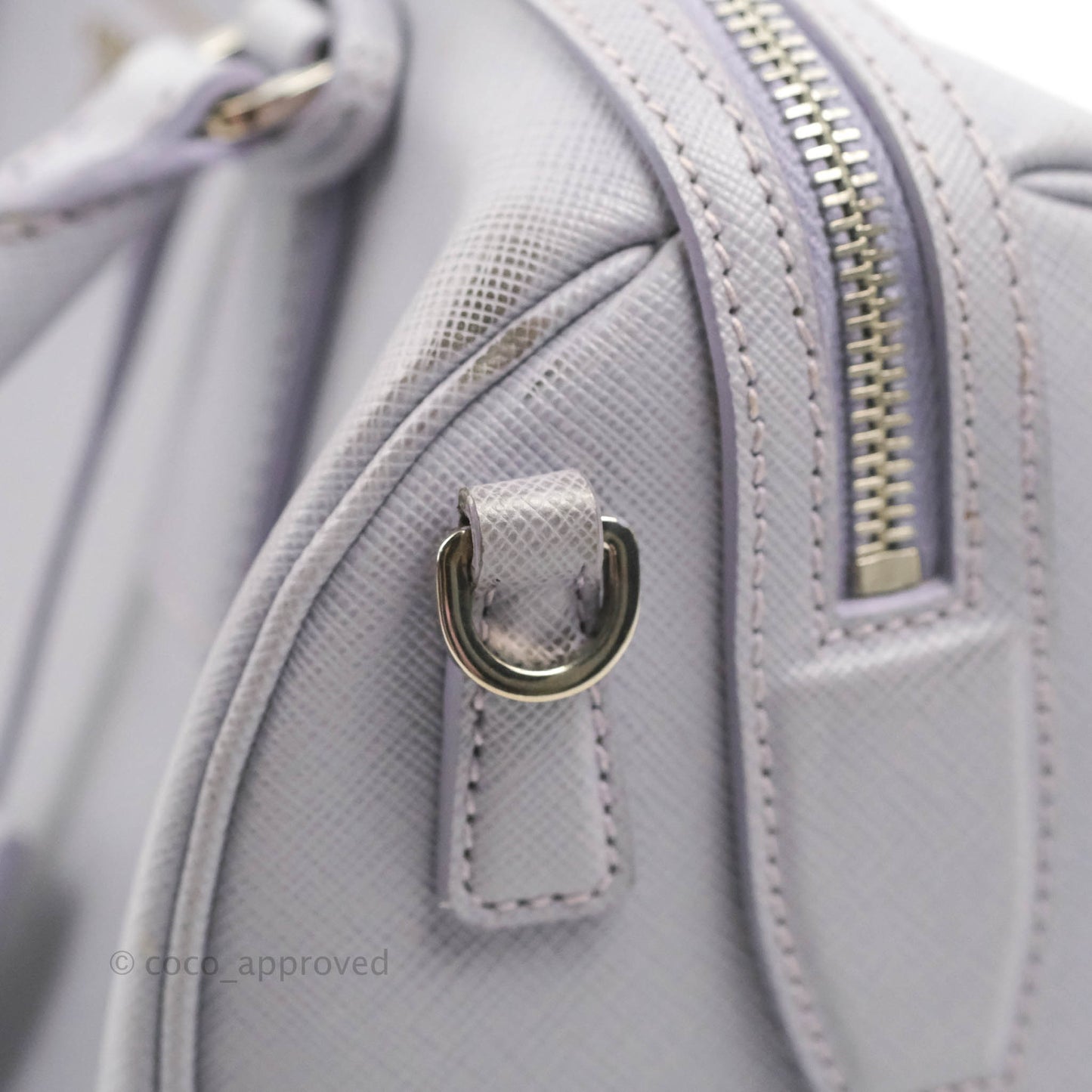 Prada Lilac Lux Convertible Boston Saffiano Leather Mini