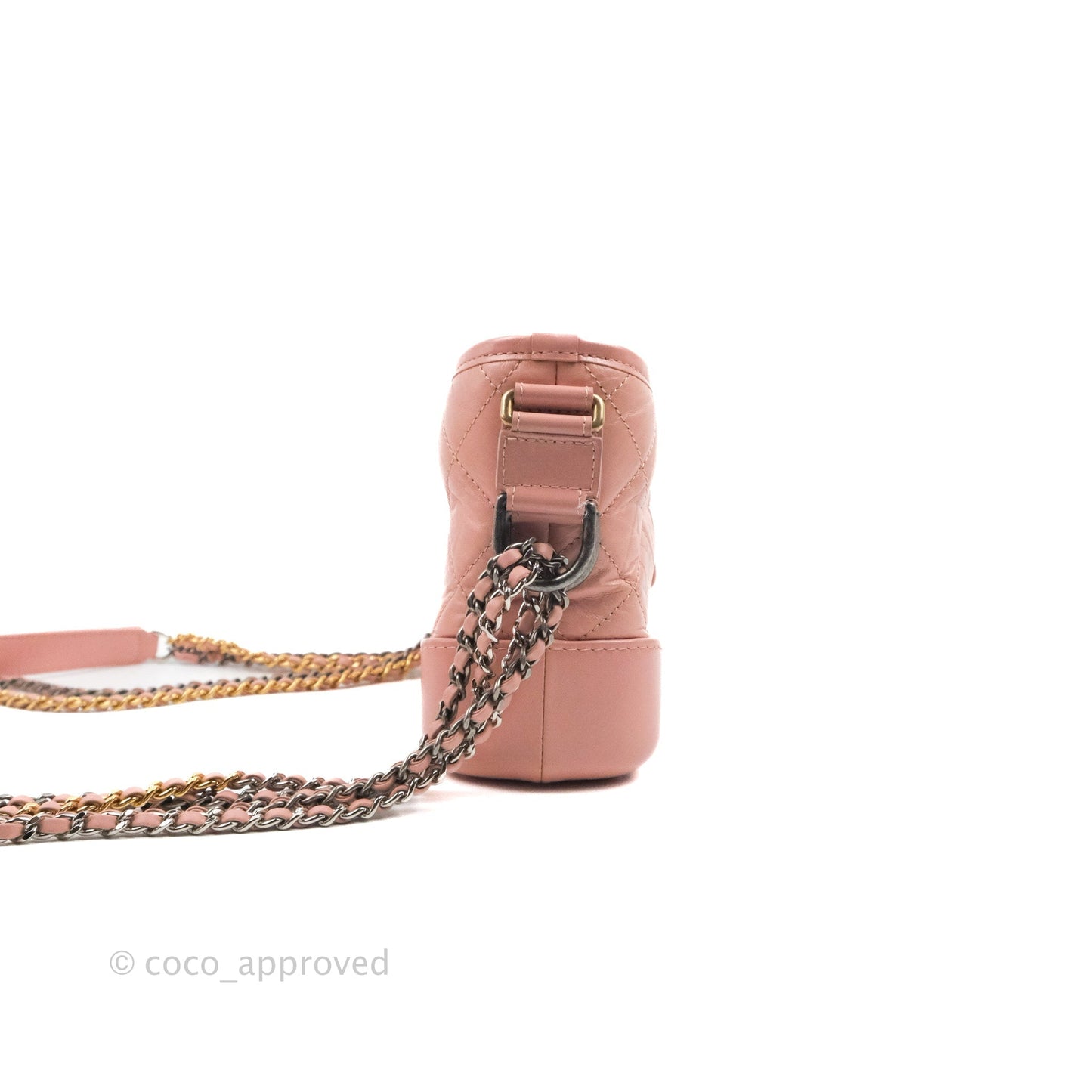 Chanel Quilted Small Gabrielle Hobo Pink Aged Calfskin