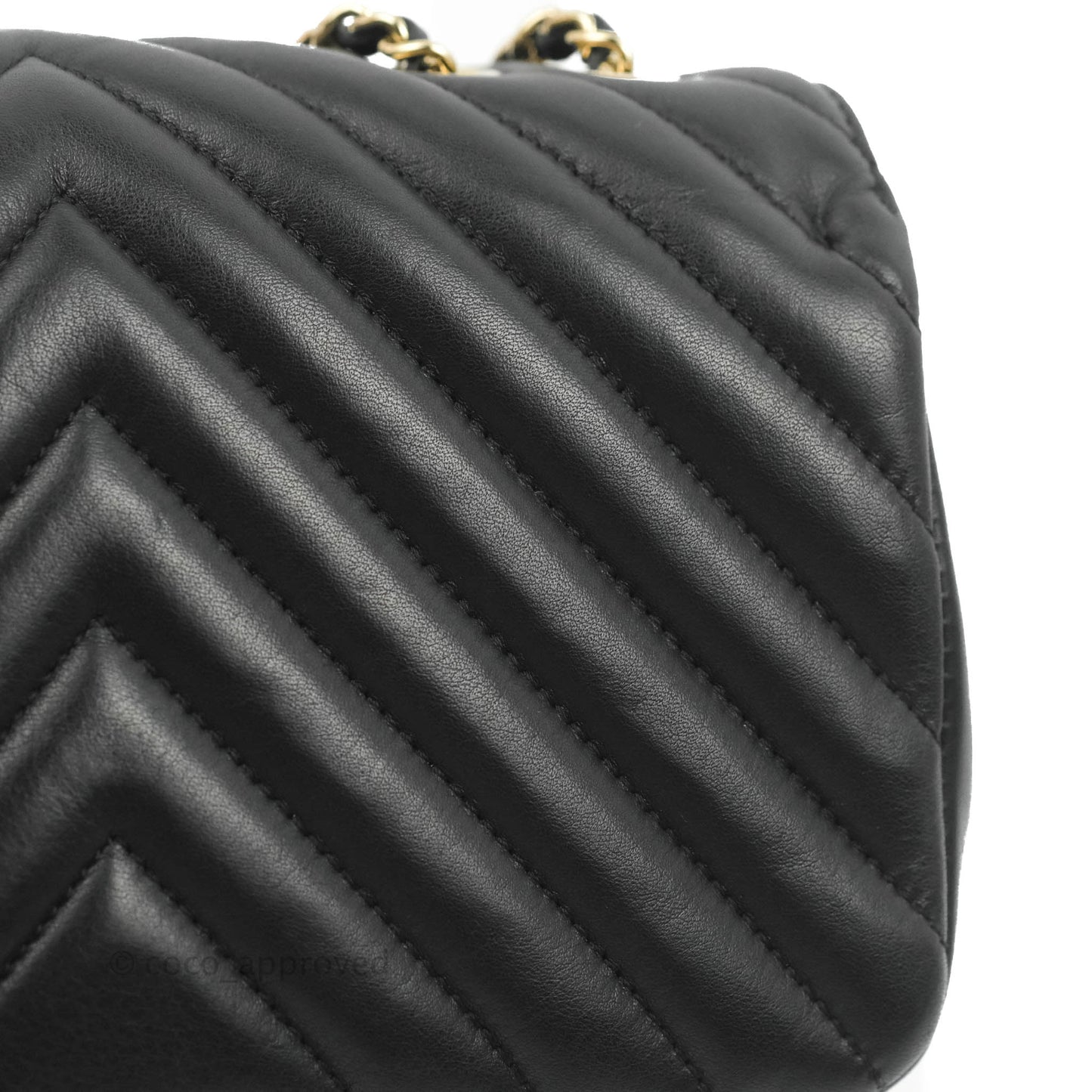 Chanel Small Statement Chevron Flap Bag Black Gold Hardware