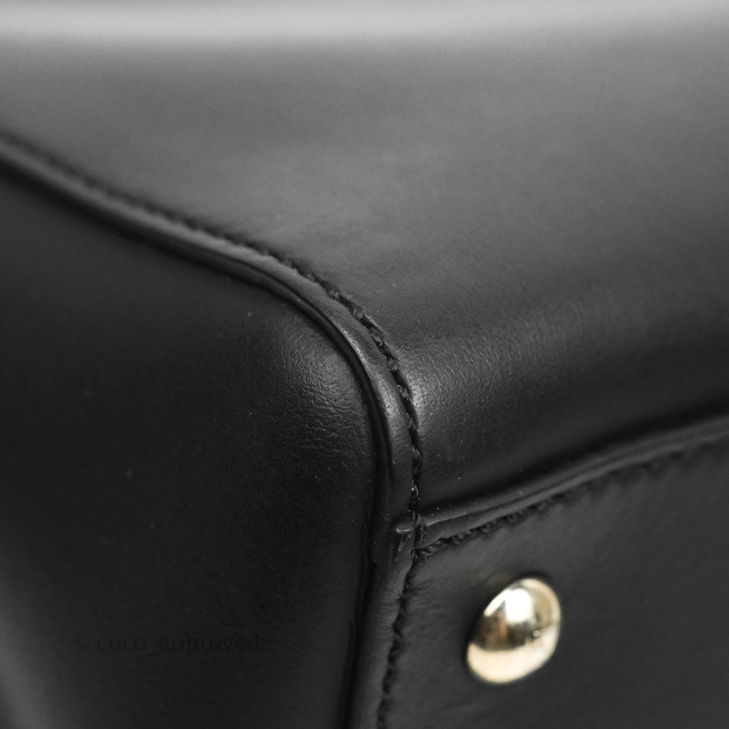 Fendi DotCom Satchel Bag Black Royal Blue Calfskin