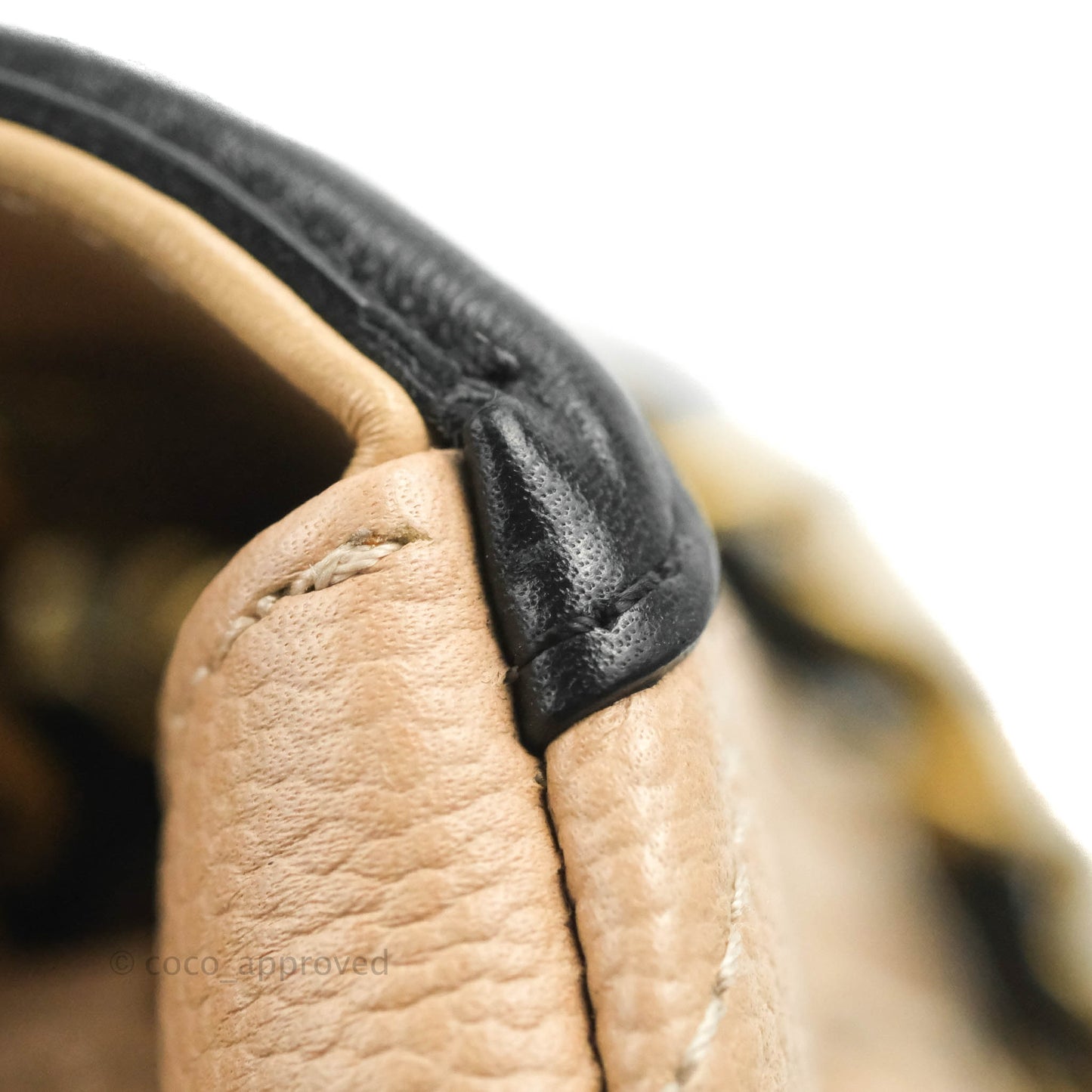 Chanel Quilted Medium CC Filigree Flap Beige Black Caviar