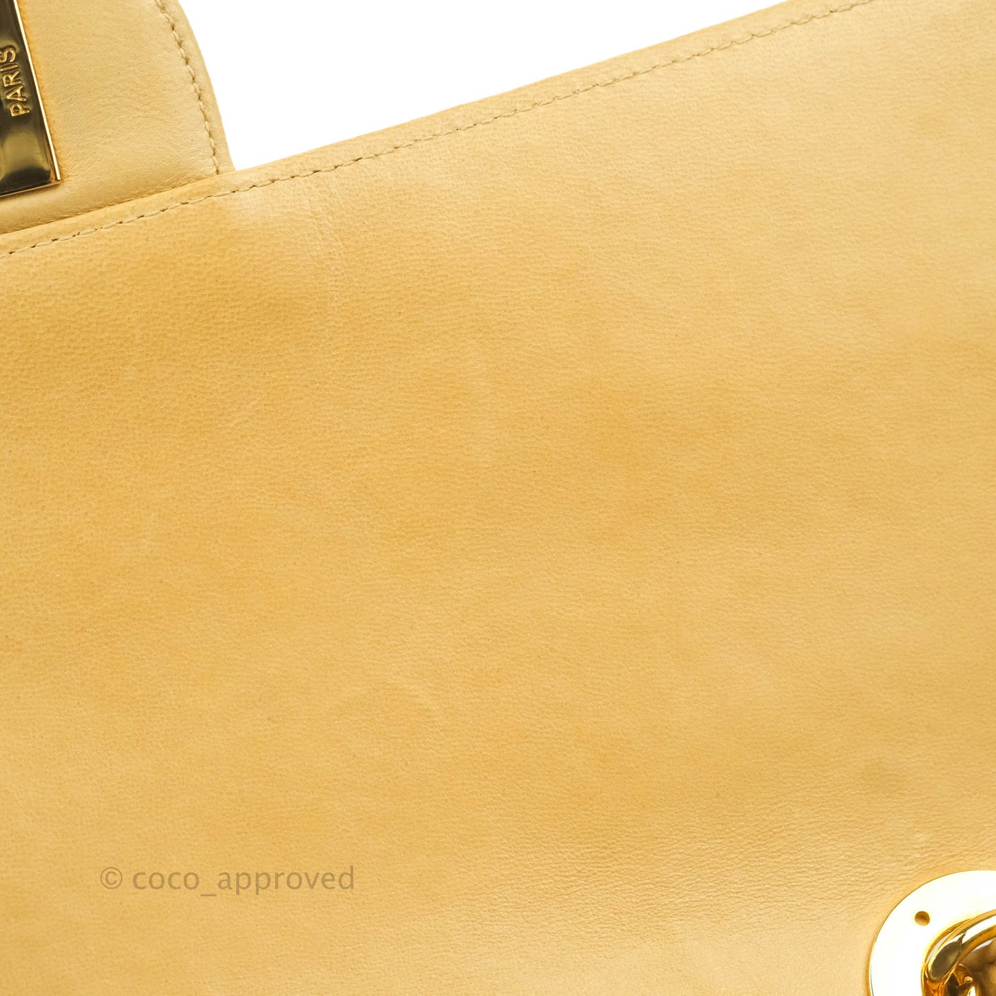 Chanel Classic Vintage Jumbo Single Flap Beige Lambskin Gold Hardware