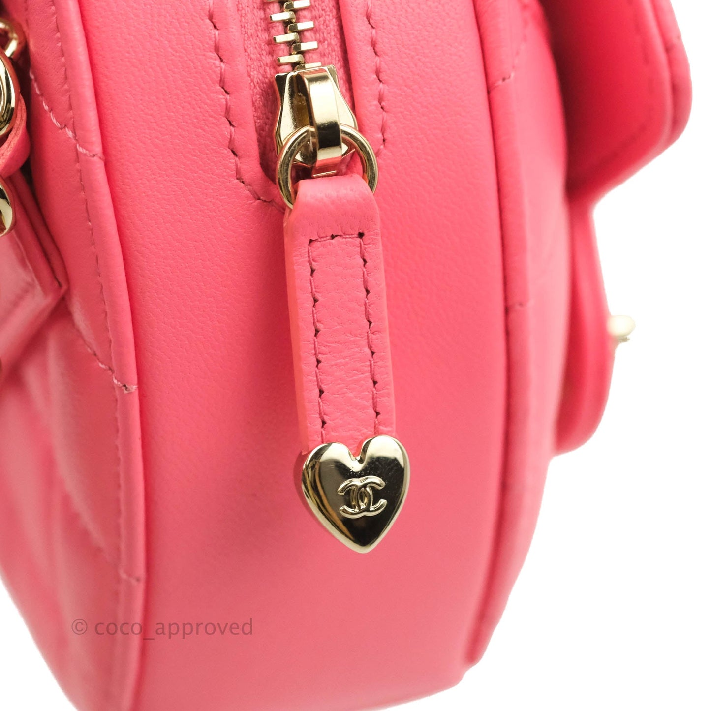 Chanel Mini Heart Belt Bag Pink Lambskin Gold Hardware 22S