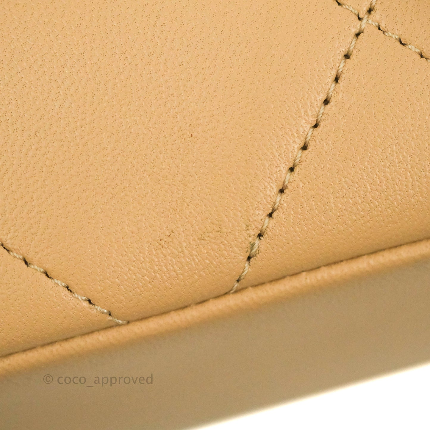 Chanel A Real Catch Quilted Flap Bag Beige Aged Gold Hardware