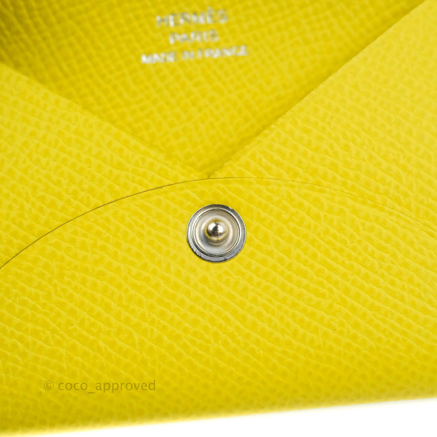 Hermès Calvi Card Holder Epsom Yellow