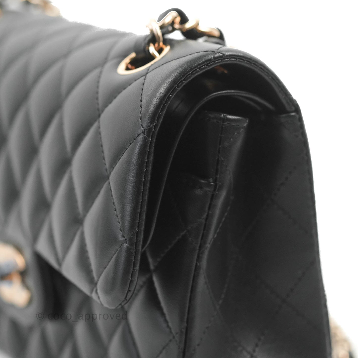 Chanel Classic Small S/M Flap Black Lambskin Rose Pink-Gold Hardware