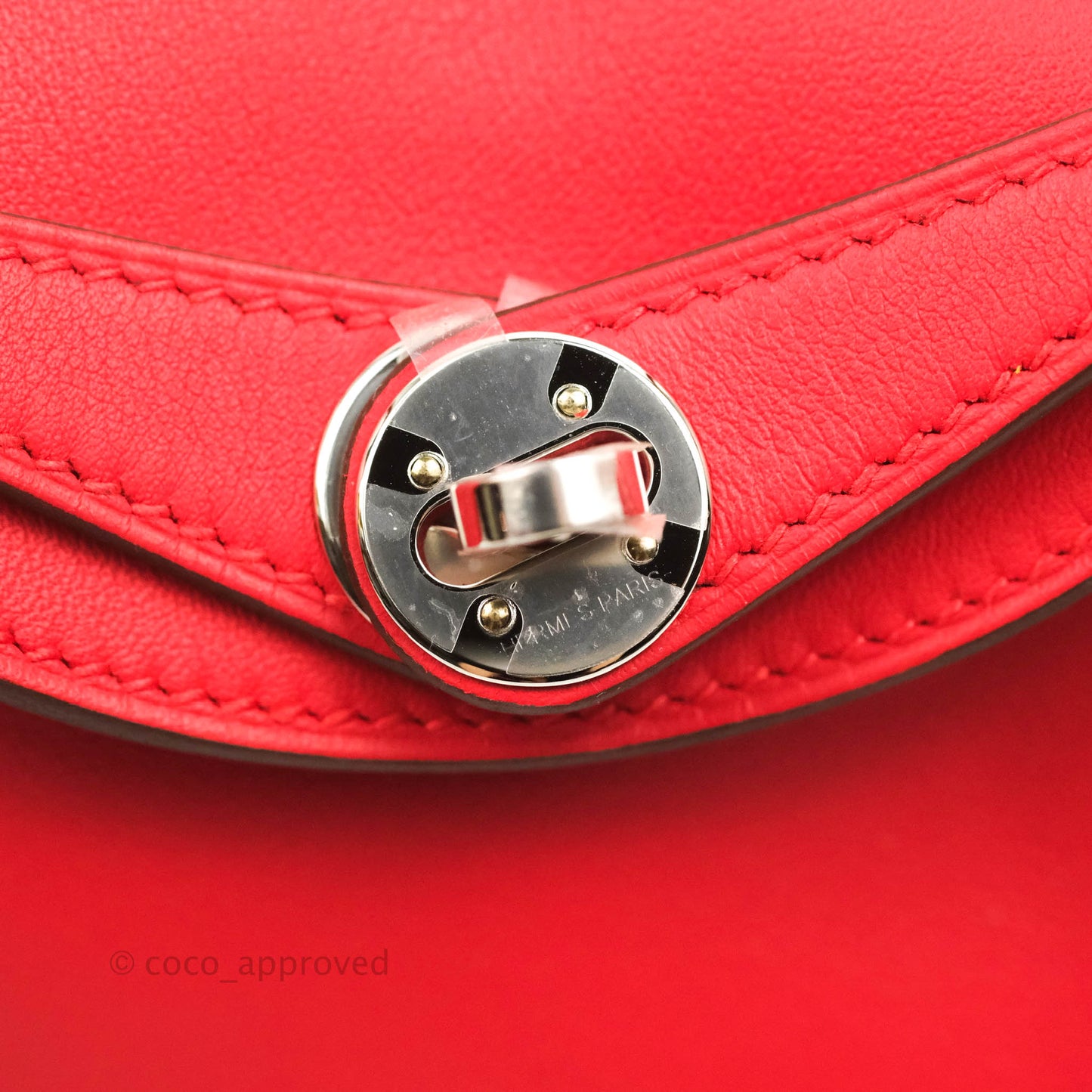 Hermès Mini Lindy 20 Red Swift Palladium Hardware