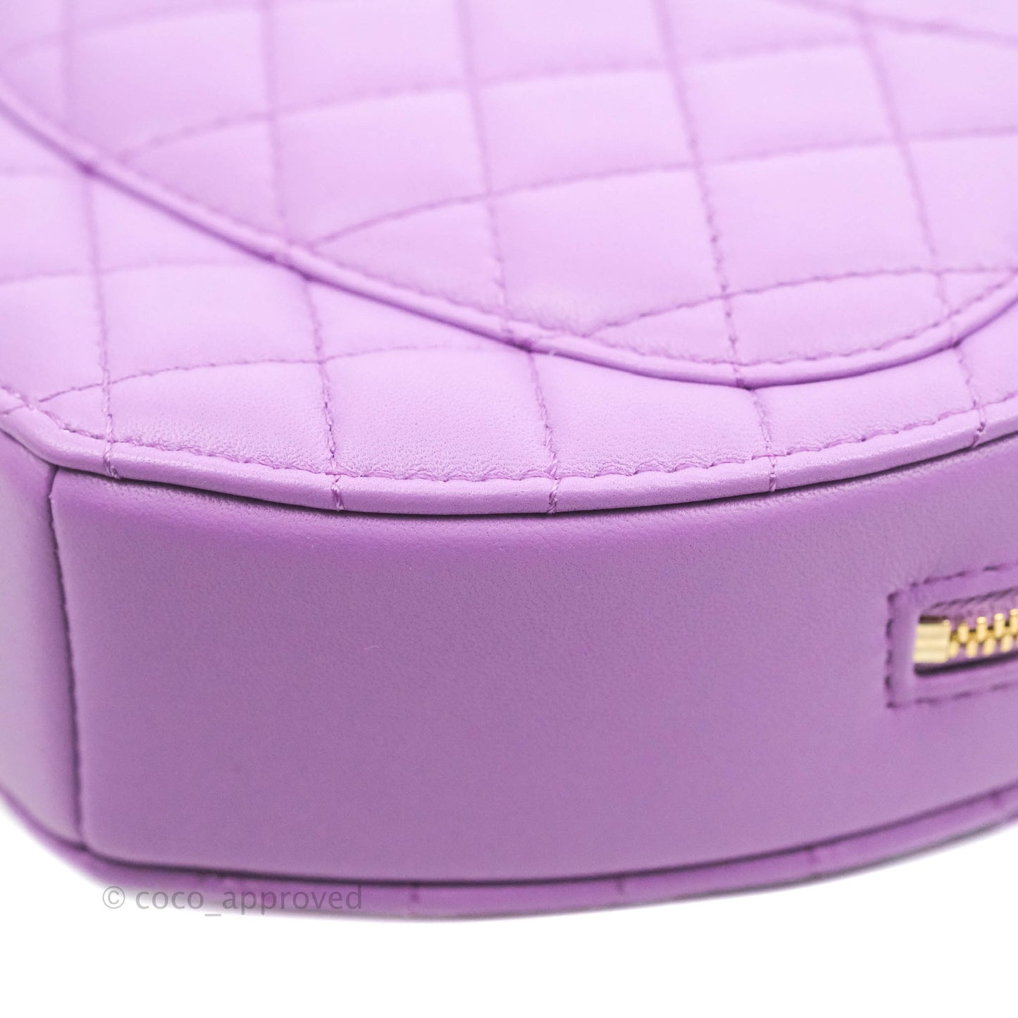 Chanel Large Heart Bag Purple Lambskin Gold Hardware 22S