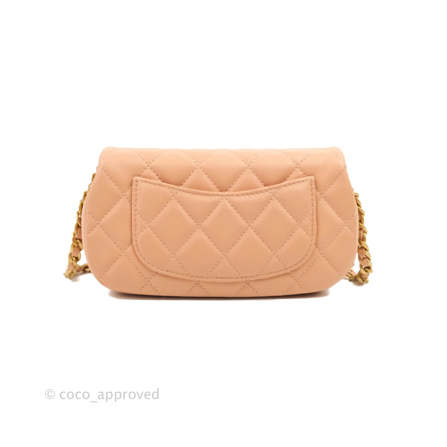 Chanel Clutch with Chain Beige Pink Calfskin Aged Gold Hardware