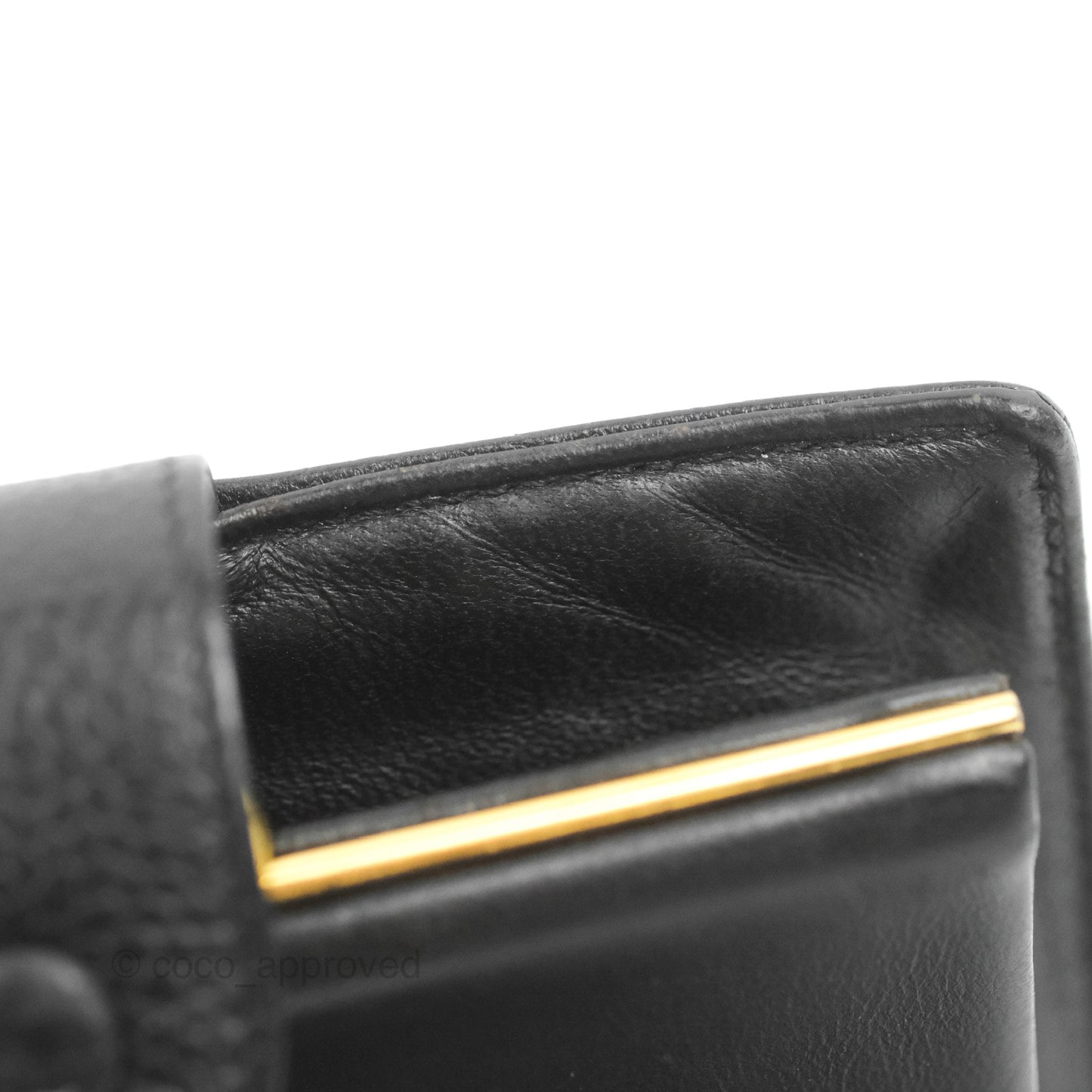 Chanel Vintage CC Wallet Black Caviar Gold Hardware