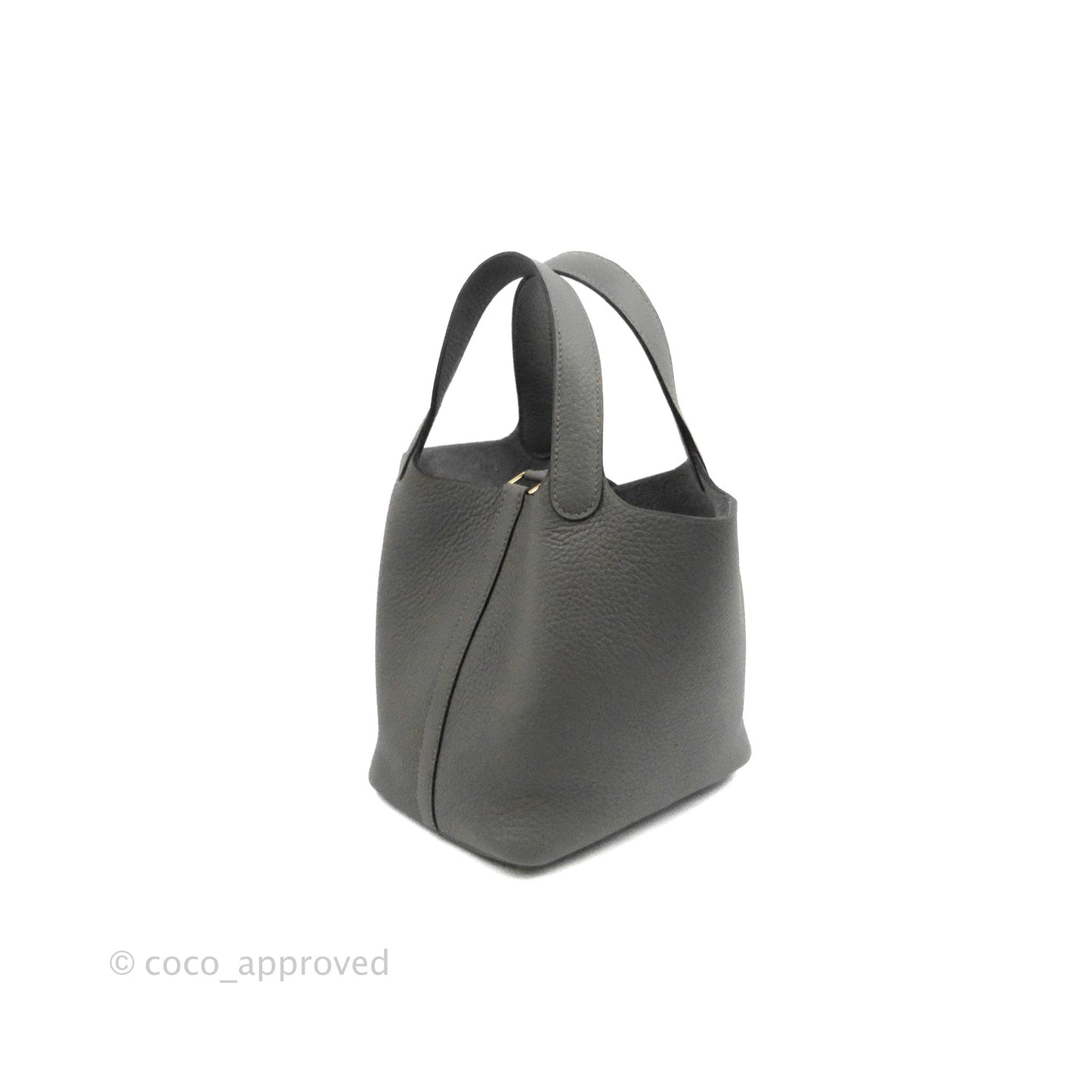 Hermès Picotin Lock 18 Gris Meyer 0L Clemence Gold Hardware