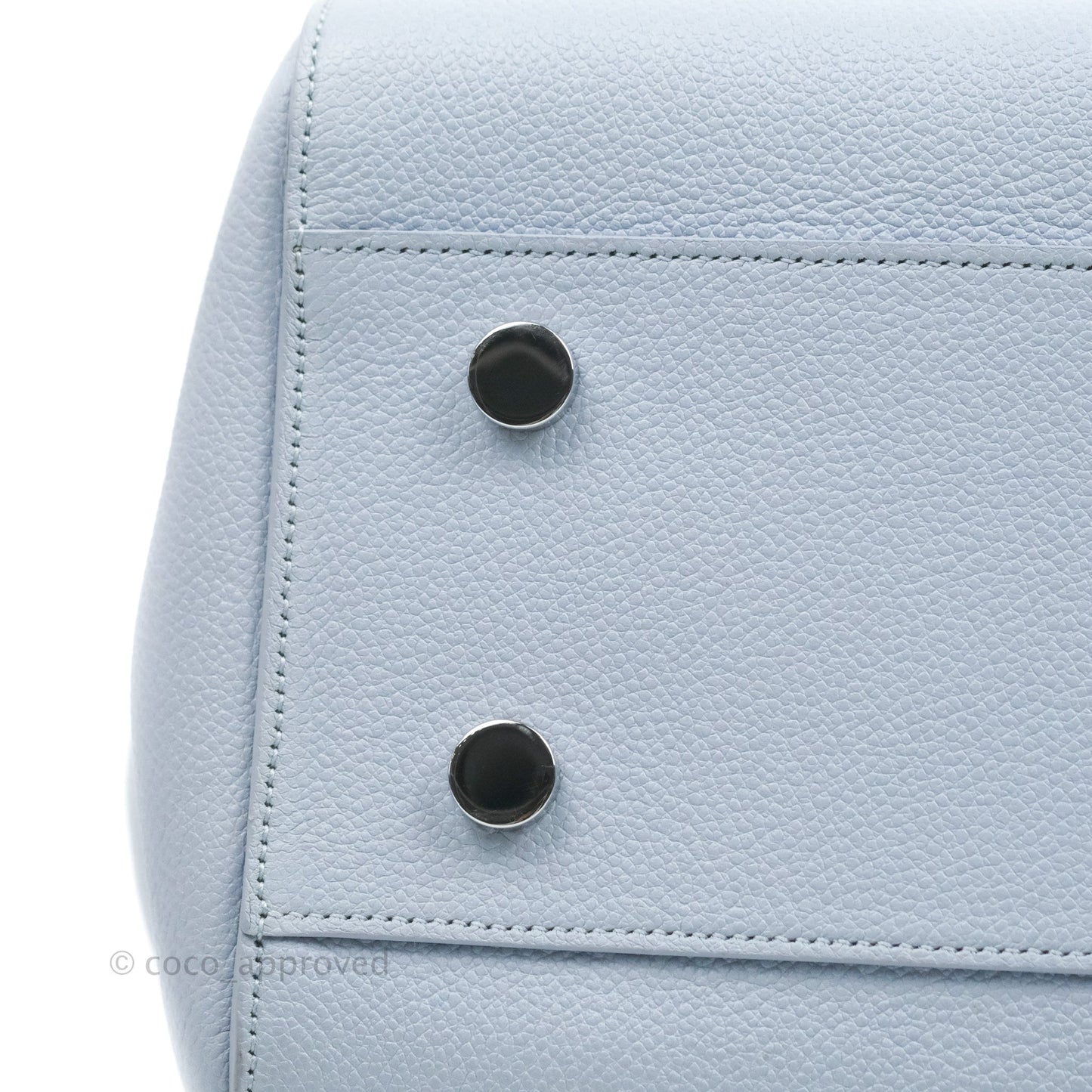 Saint Laurent Small Cabas Rive Gauche Bag Grained Calfskin Baby Blue Silver Hardware
