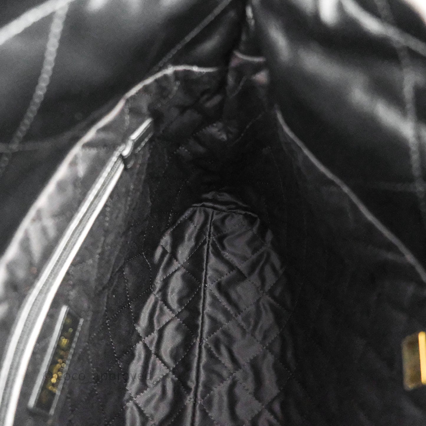 Chanel 22 Small Black Shiny Calfskin Aged Gold Hardware