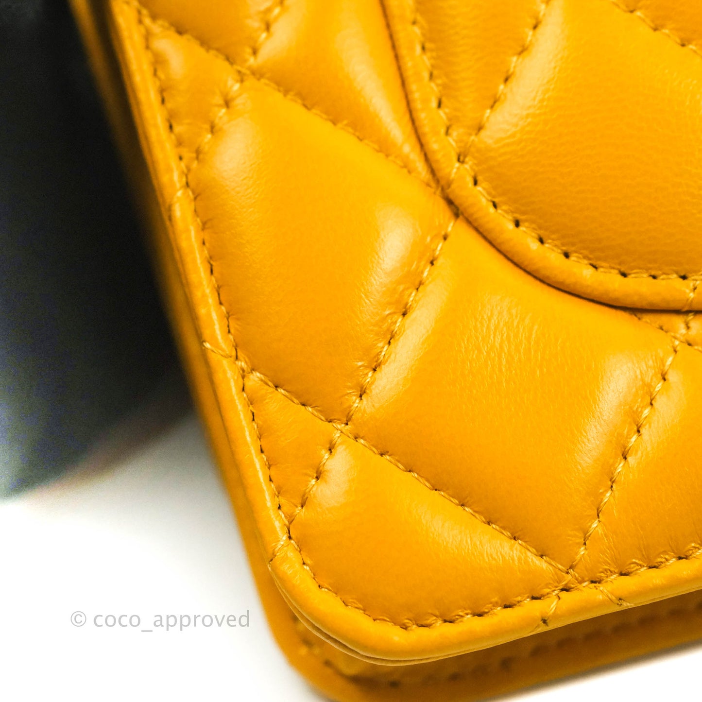Chanel Quilted Classic Chain Around WOC Yellow Lambskin Aged Gold Hardware