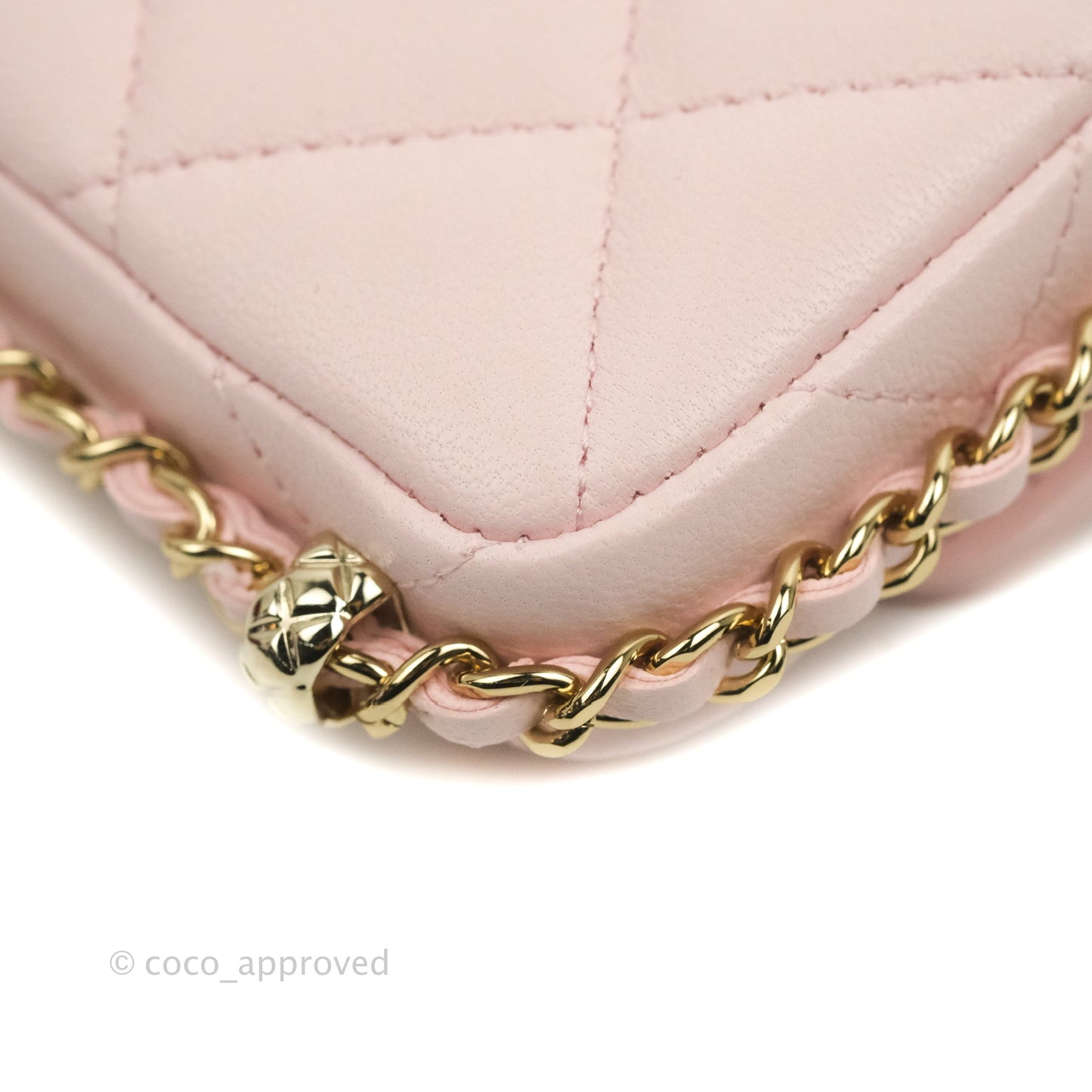 Chanel Mini Clutch With Chain Pink Lambskin Gold Hardware