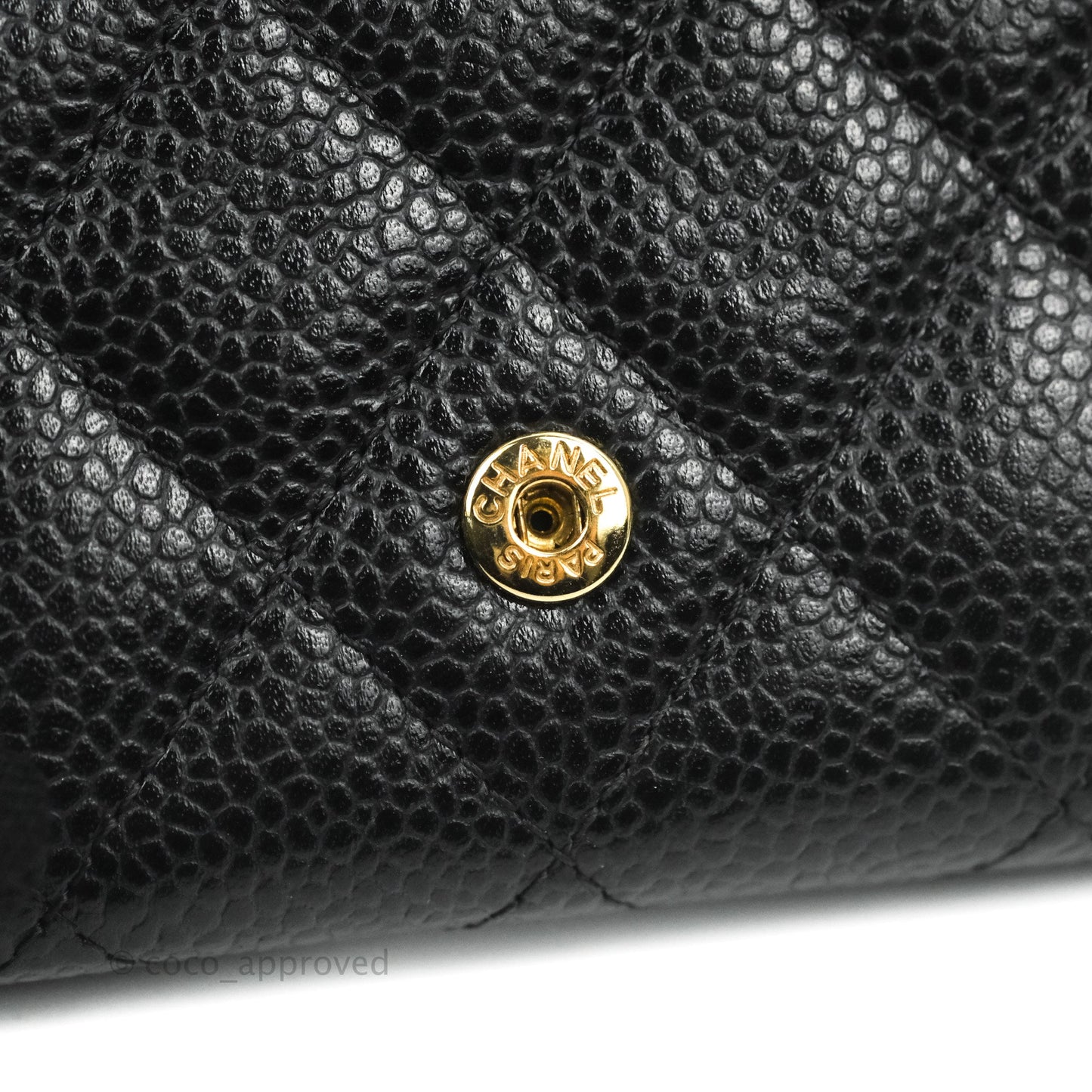 Chanel Quilted Flap Card Holder Black Caviar Gold Hardware