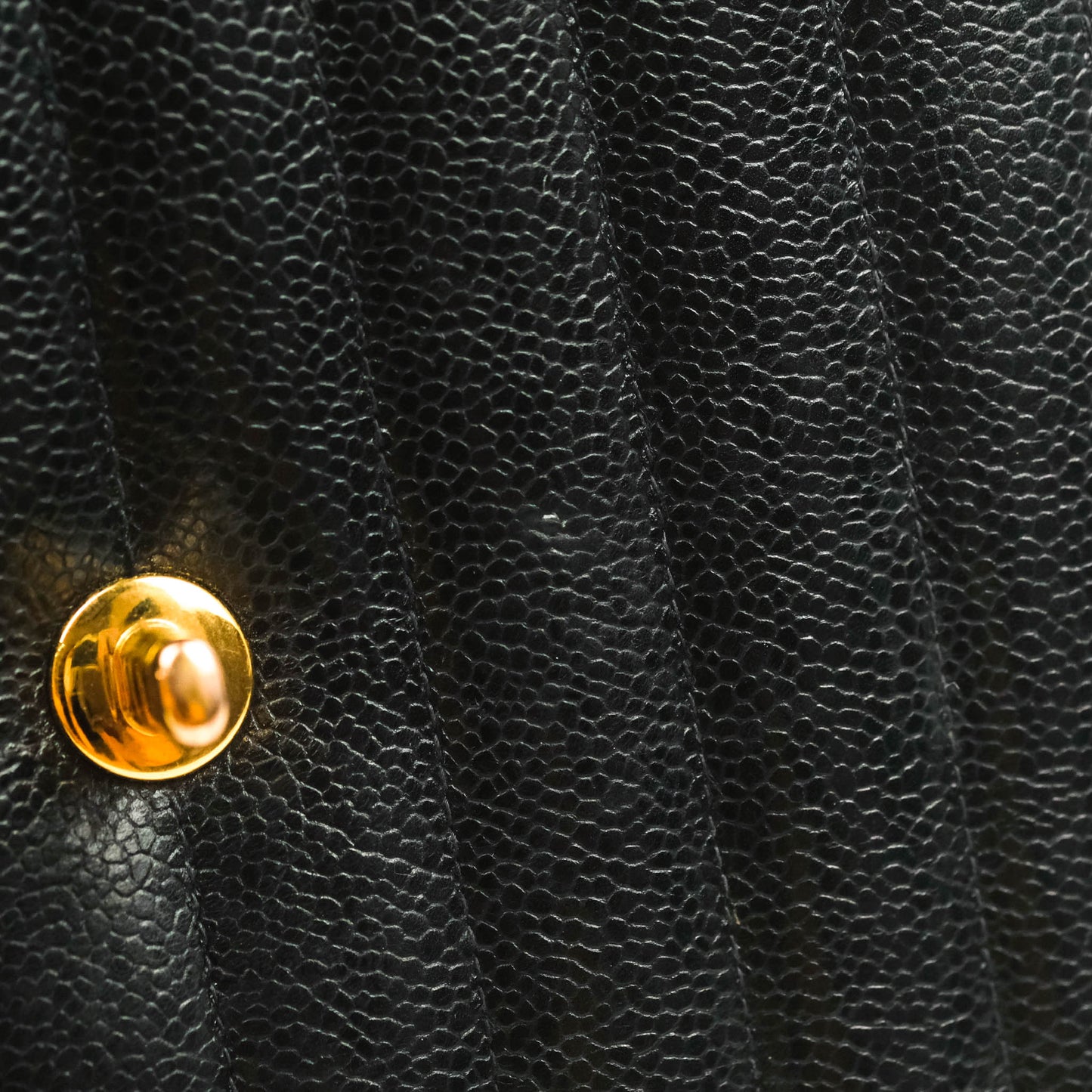 Chanel Vintage Chevron Envelope Flap Bag Black Caviar 24K Gold Hardware