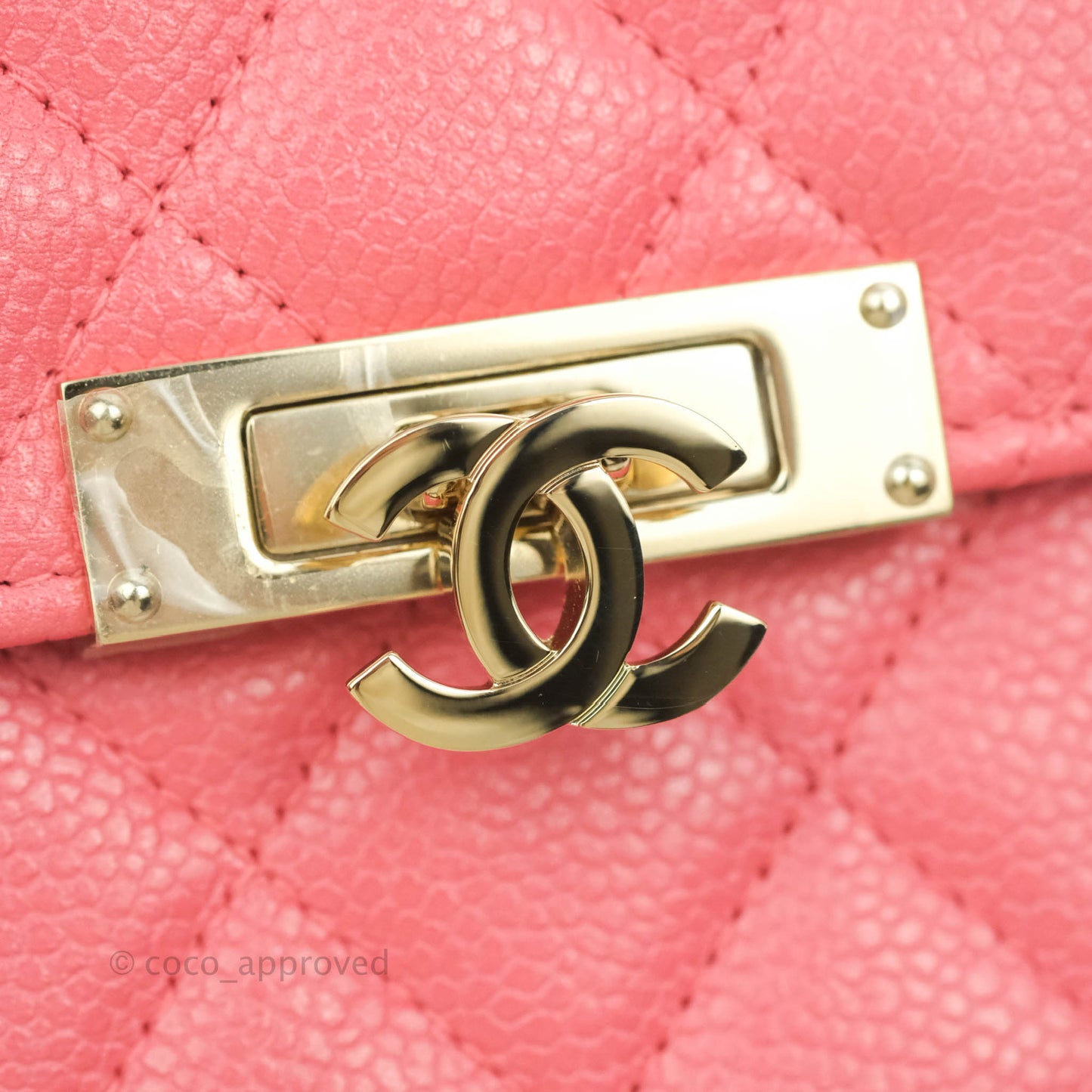 Chanel Golden Class Phone Holder With Chain Pink Caviar Gold Hardware