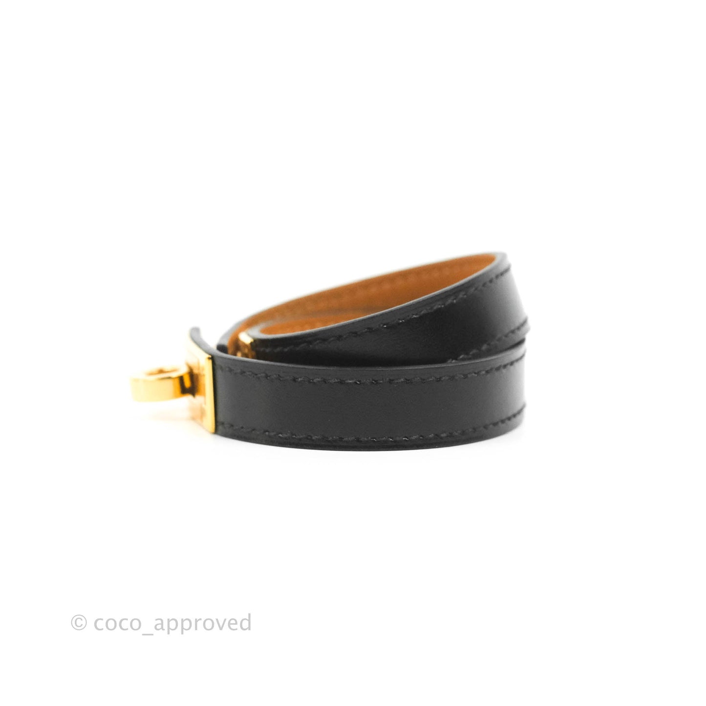 Hermès Kelly Double Tour Swift Bracelet in Black Gold Hardware