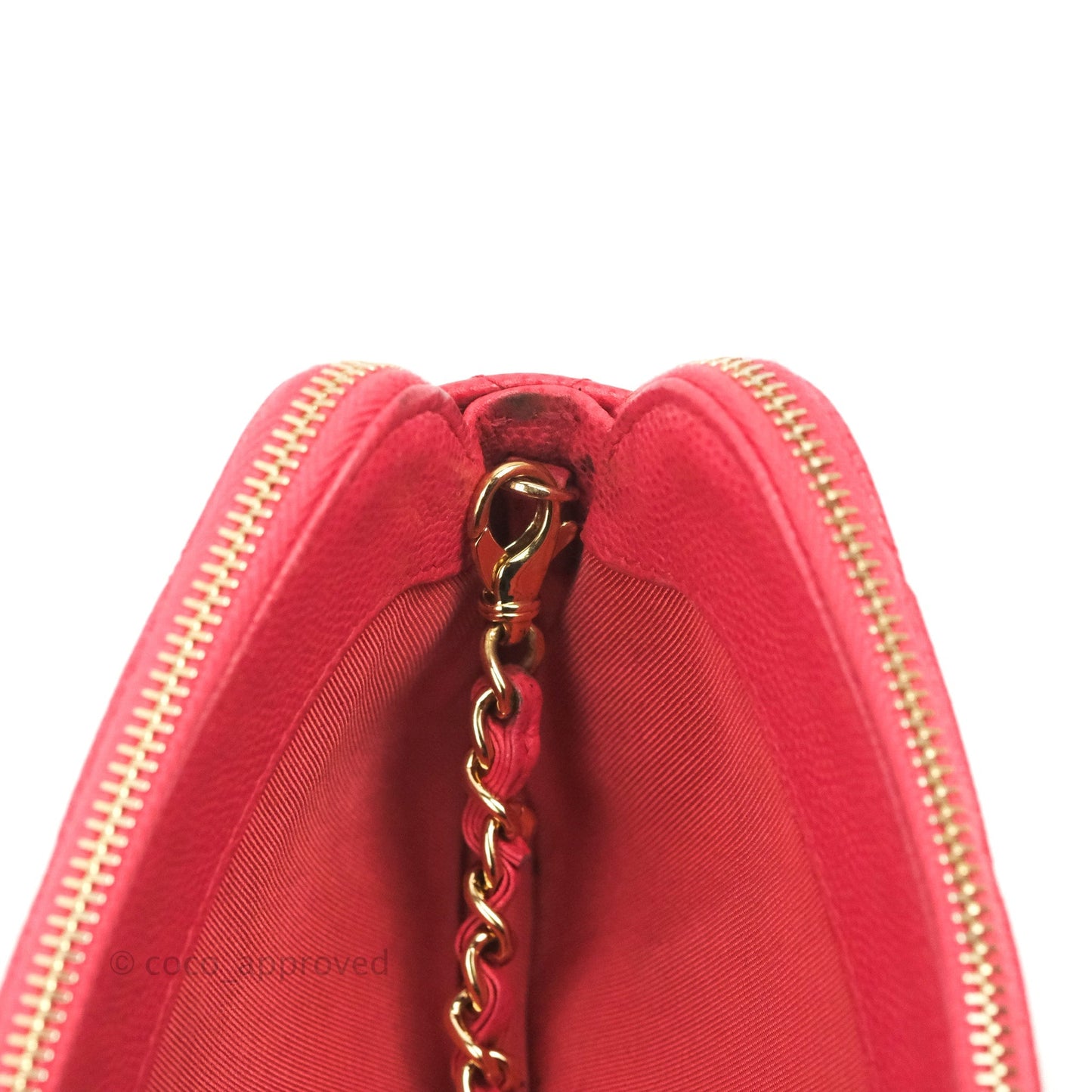 Chanel Quilted Clutch With Chain Pink Caviar Gold Hardware