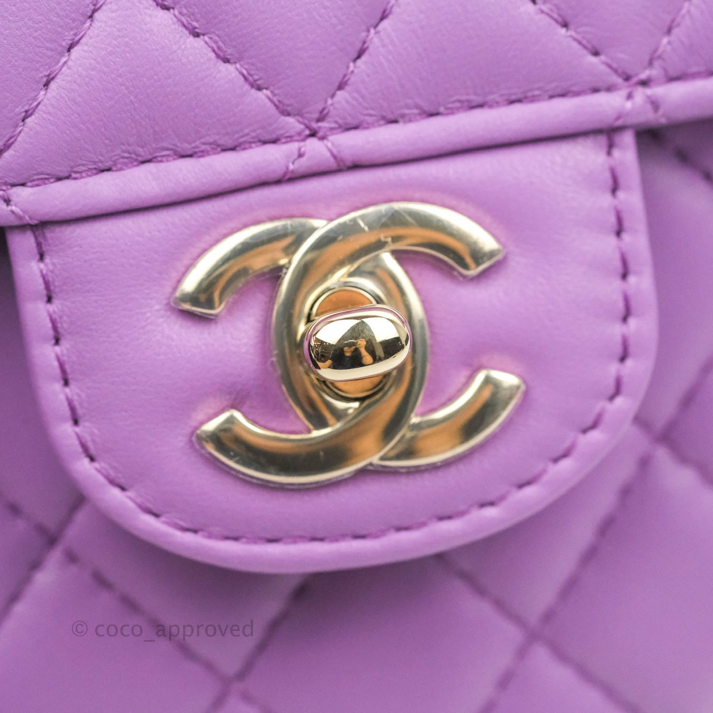 Chanel Large Heart Bag Purple Lambskin Gold Hardware 22S