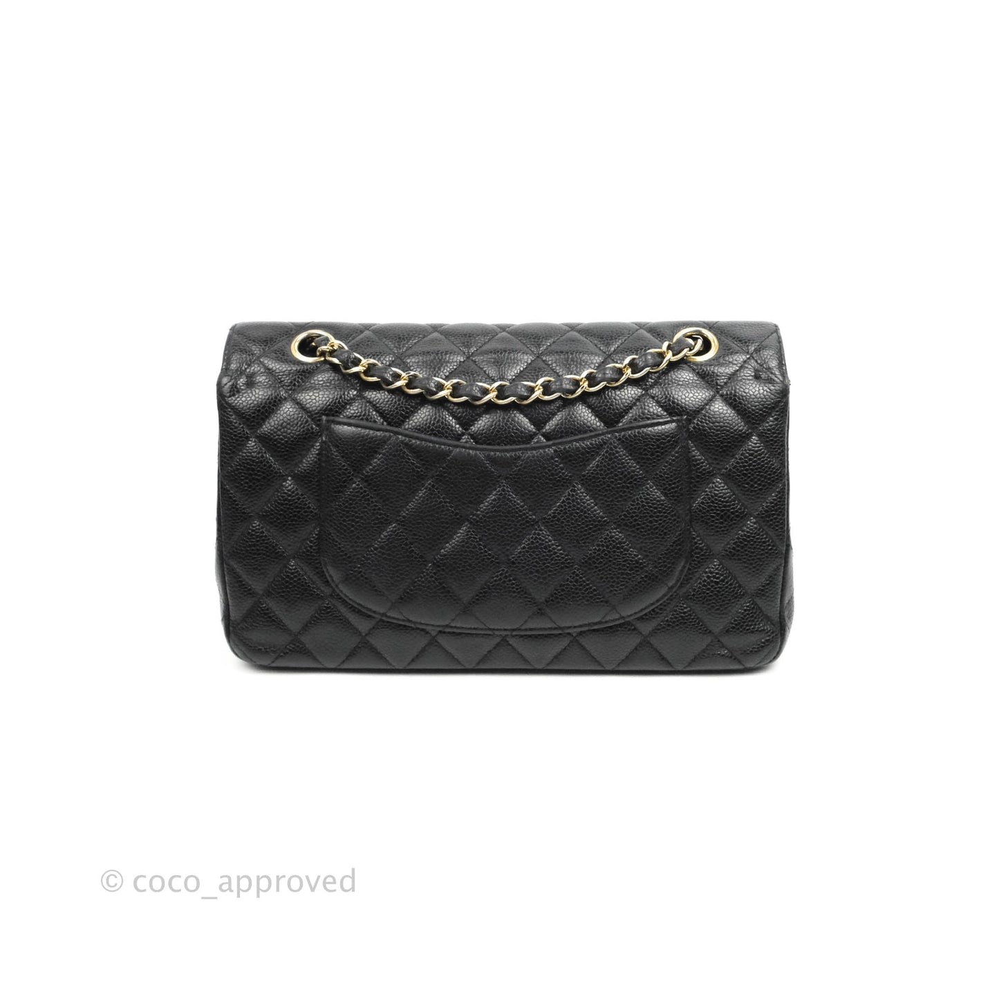 Chanel Classic M/L Medium Flap Quilted Black Caviar Gold Hardware